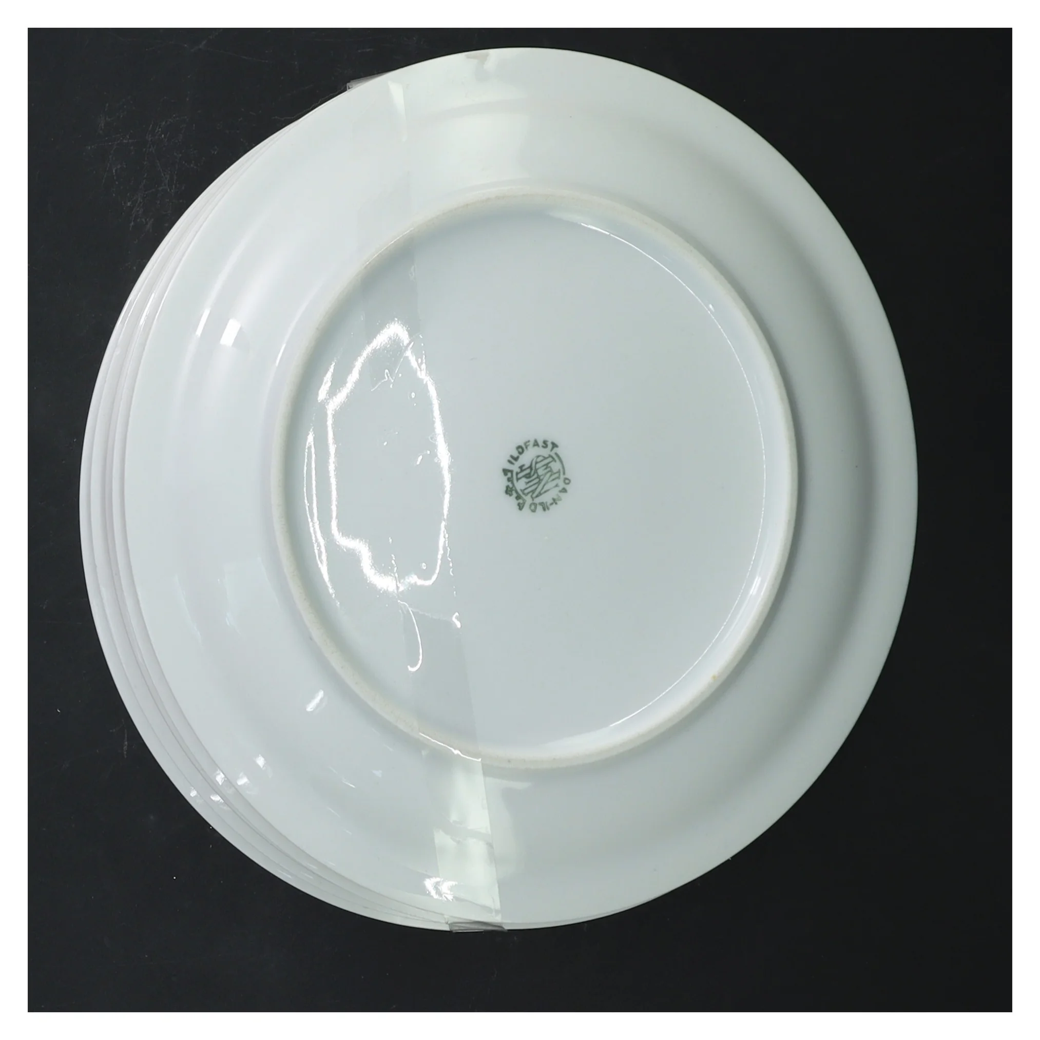 Blå dråbe fra lyngby porcelæn 5 kage tallerkener tallerkener med blå og grå mønster (str. 17 cm, 5 styk cm)