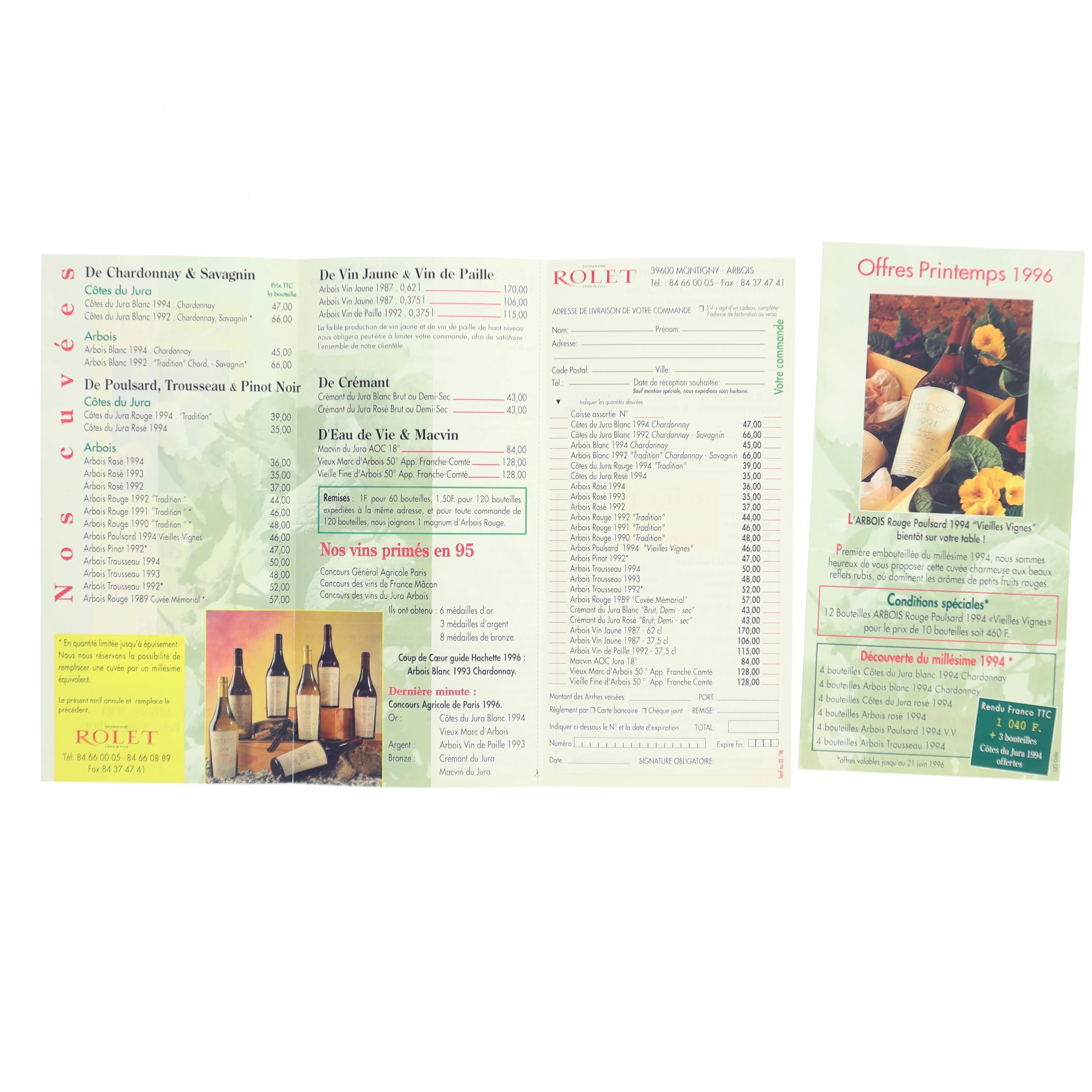 Tarif Printemps 1996 (Bog)