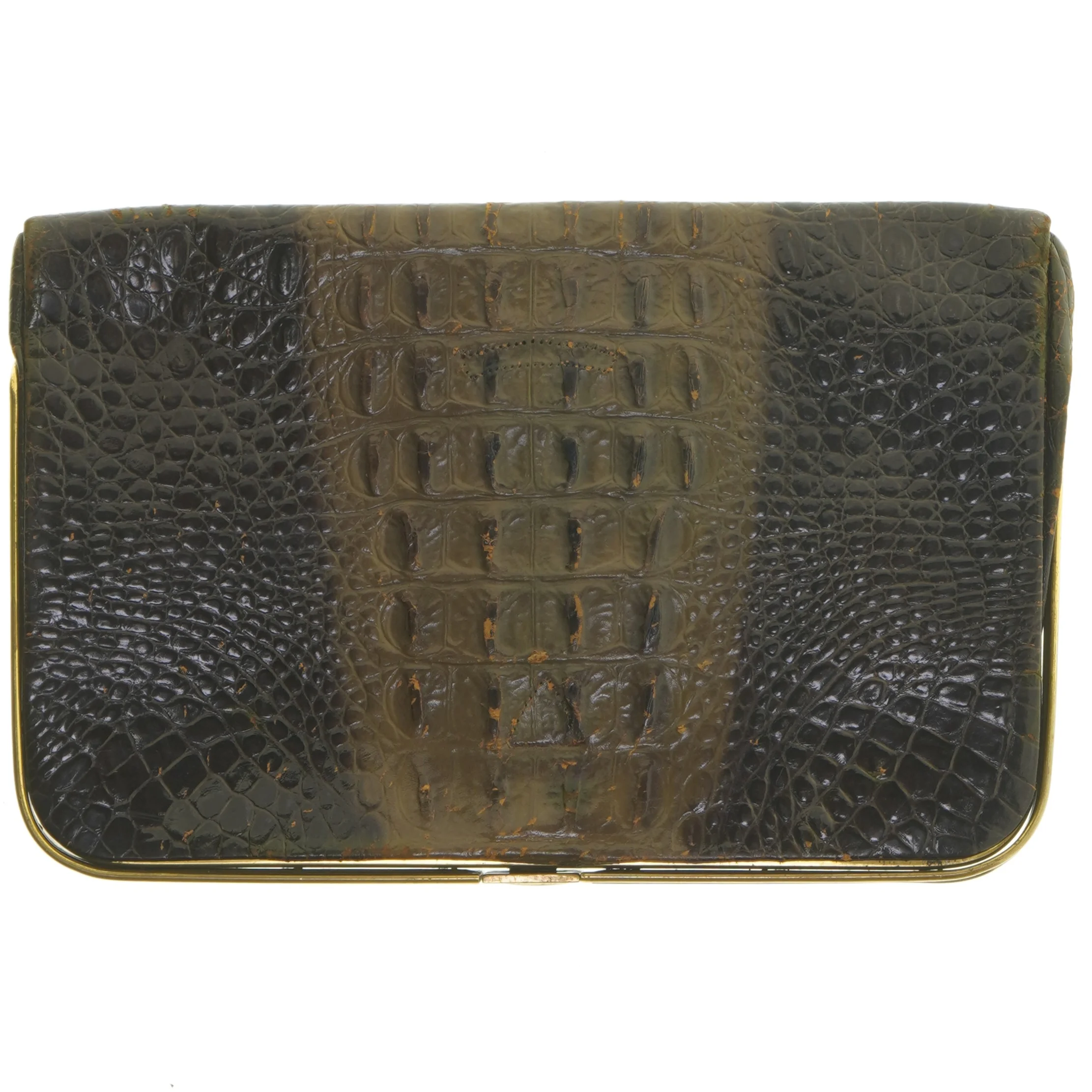 Taske af krokodillelæder (str. 27,5x18 cm)