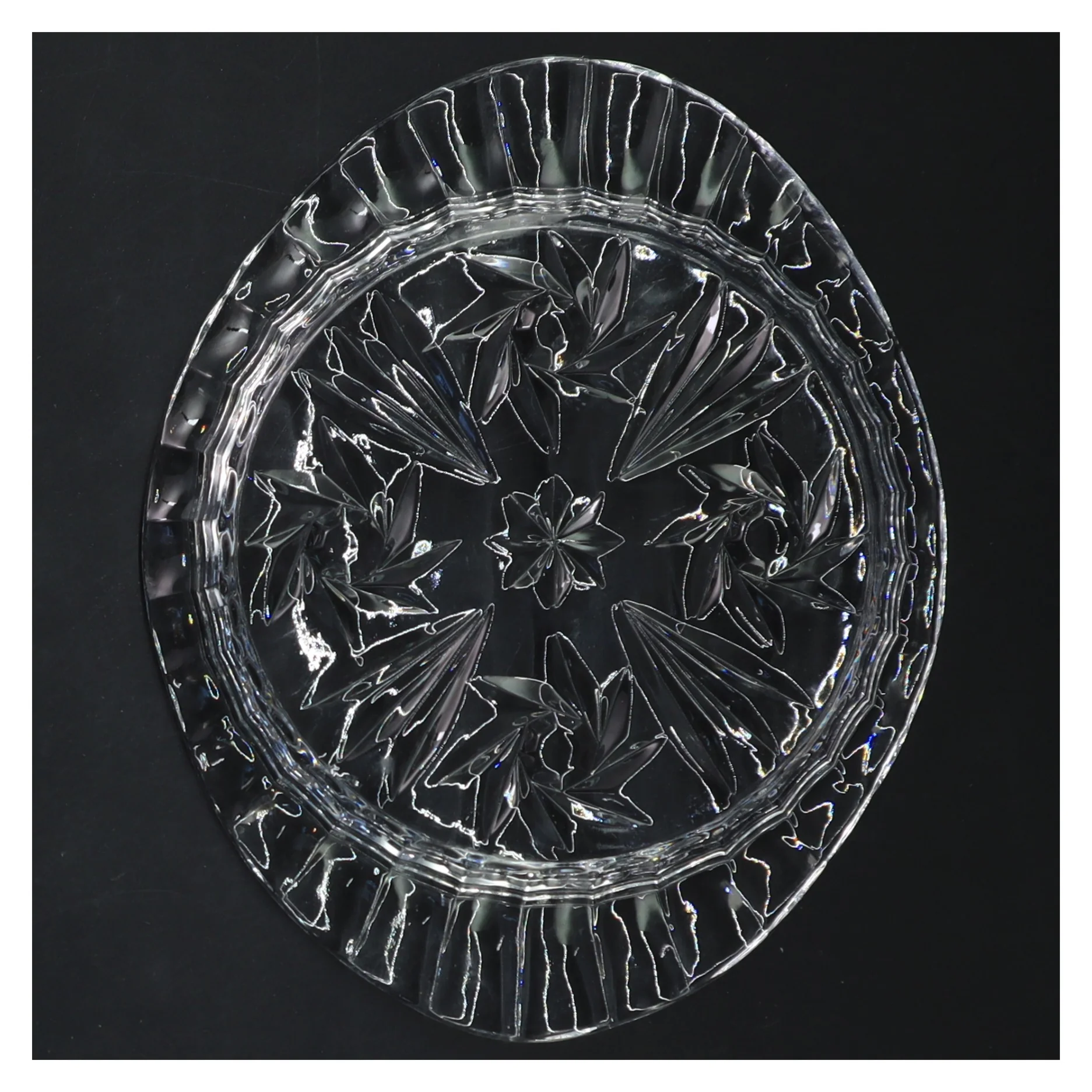 Krystal glas smørfad med låg (str. 18,5x15x10 cm)