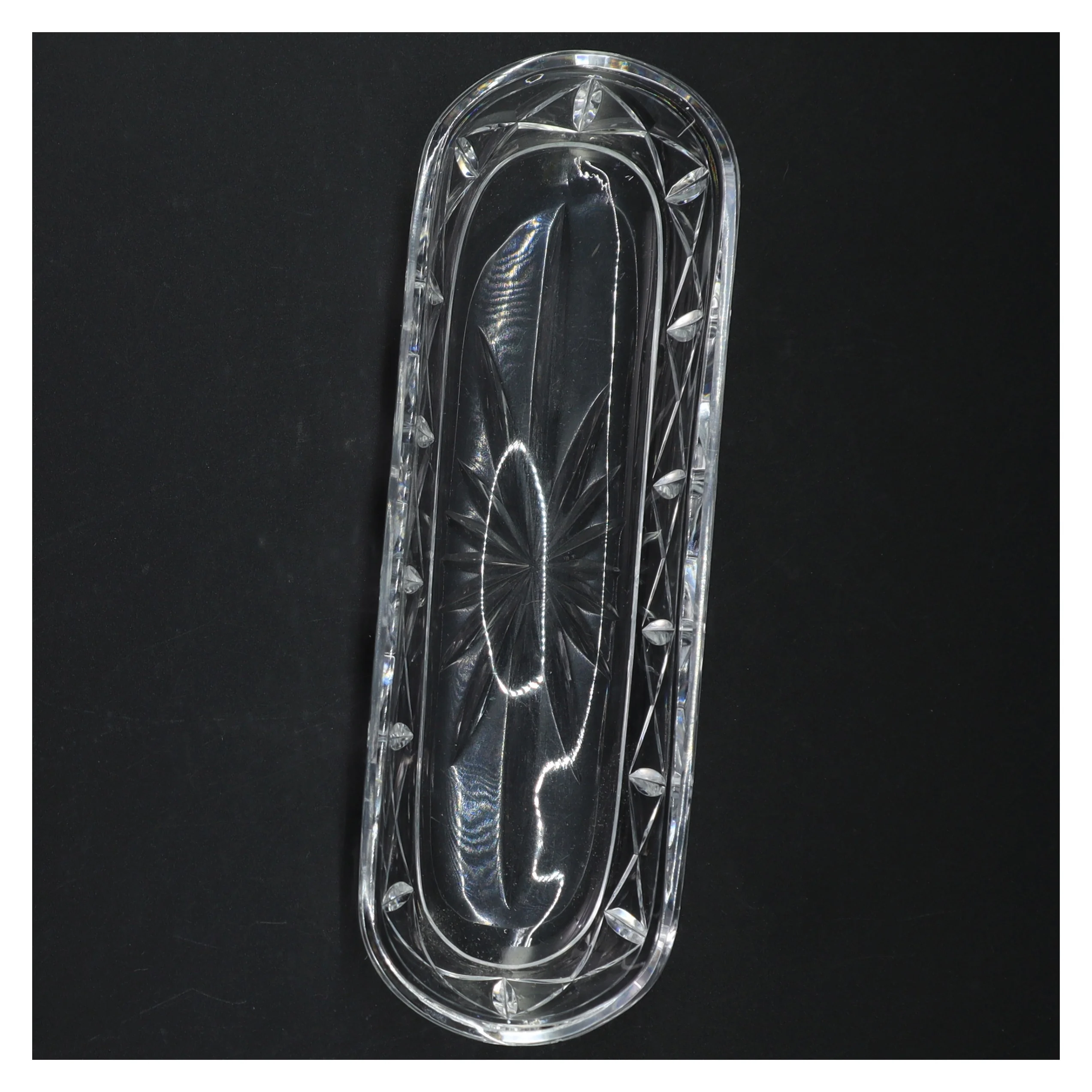 Glasskål   brugt på gamle toiletborde (str. 25 x 8 cm)