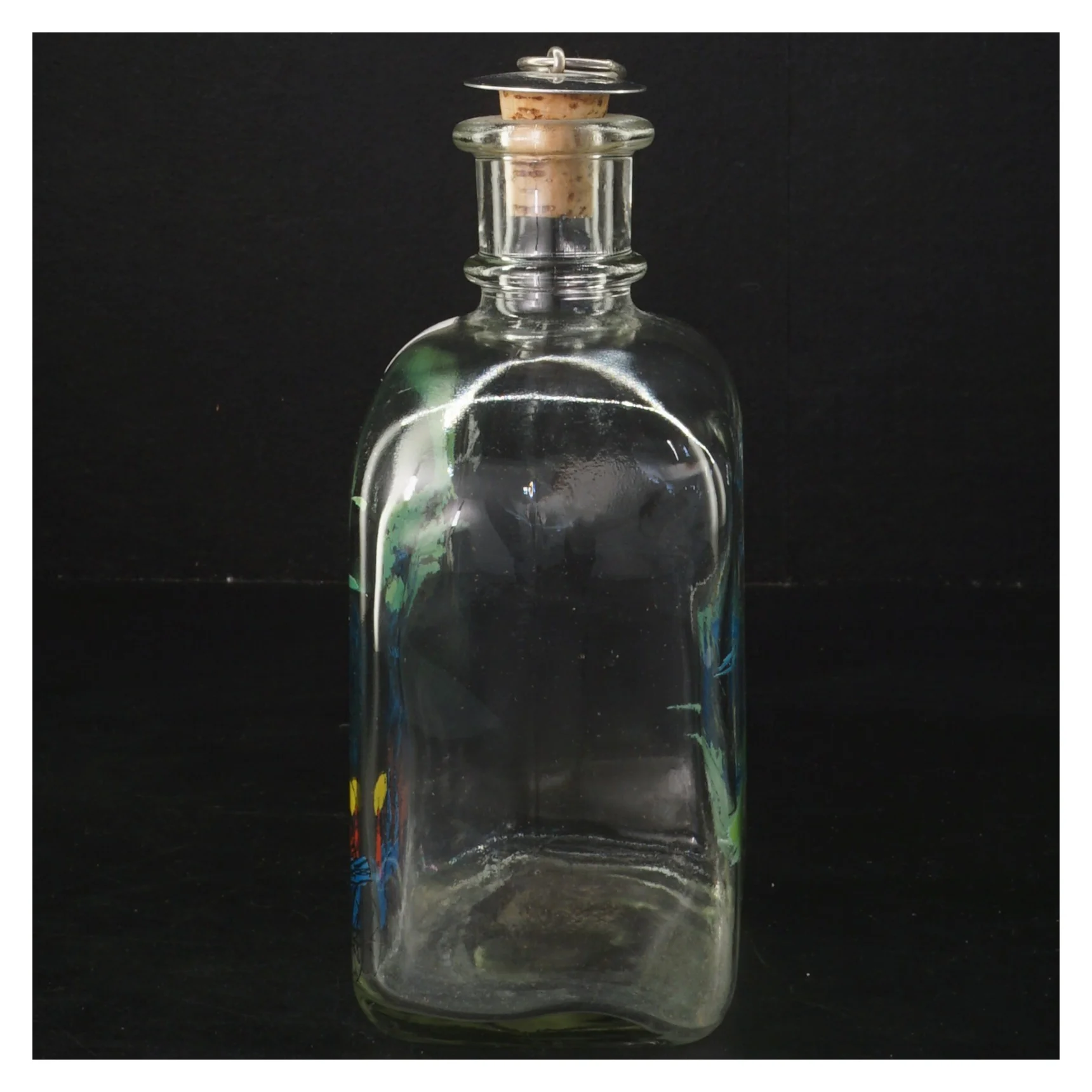 Dekorativ flaske med prop fra Holmegaard (str. 17,5 cm)