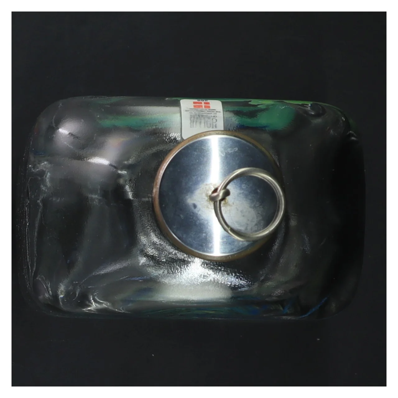 Dekorativ flaske med prop fra Holmegaard (str. 17,5 cm)