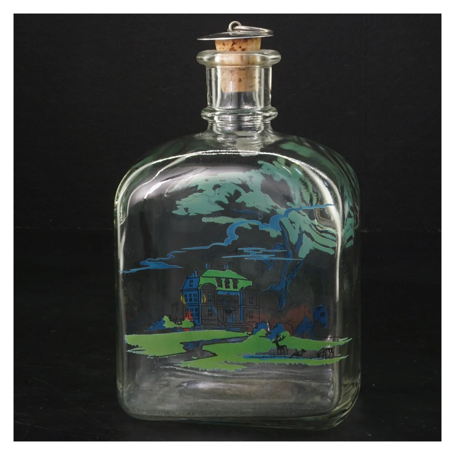 Dekorativ flaske med prop fra Holmegaard (str. 17,5 cm)