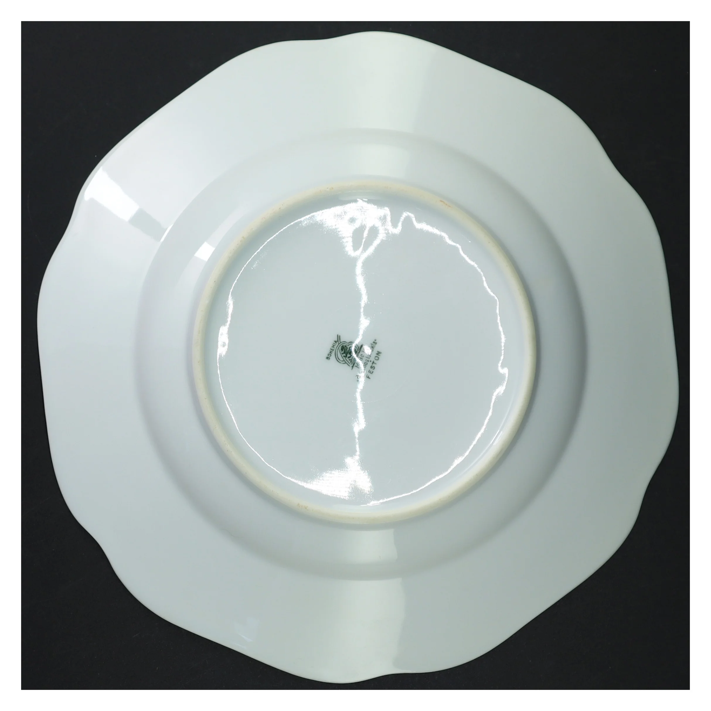 Porcelænsmiddagstallerkener med blomstermotiver (str. 25 cm)