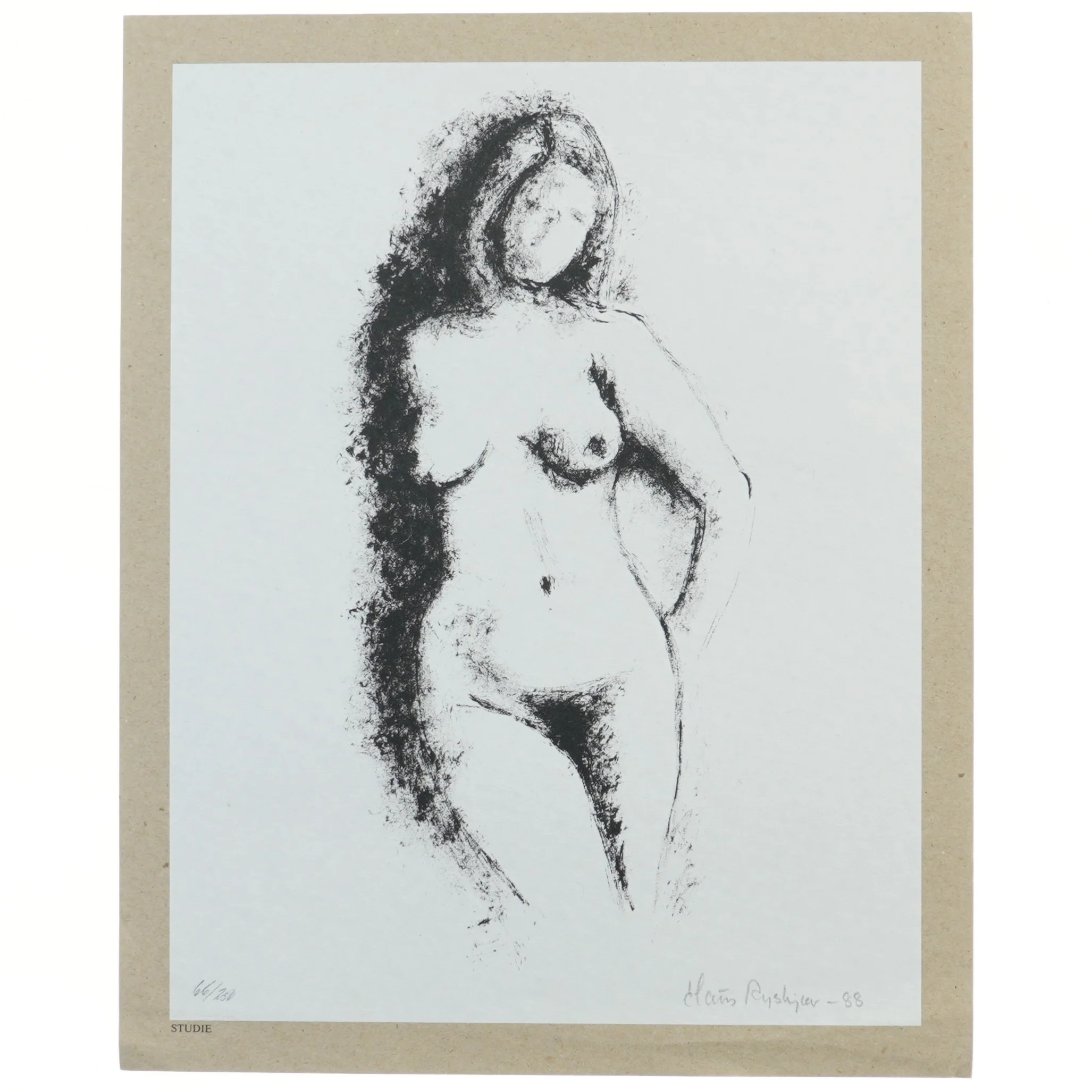  Studie billede signeret claus ryskjær (str. 34x42 cm)