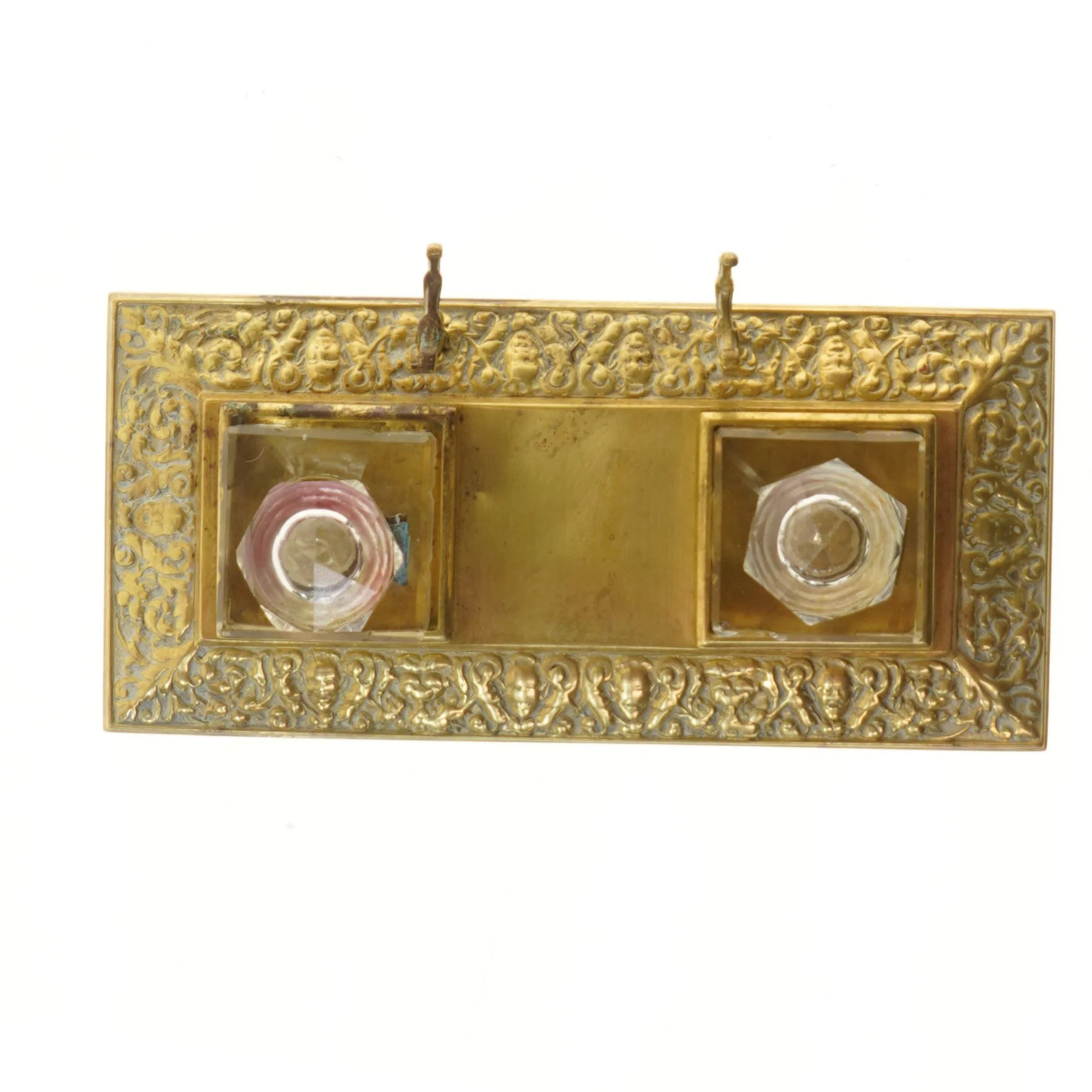 Antikt smukt dobbelt blækhus (str. 15x32 cm)