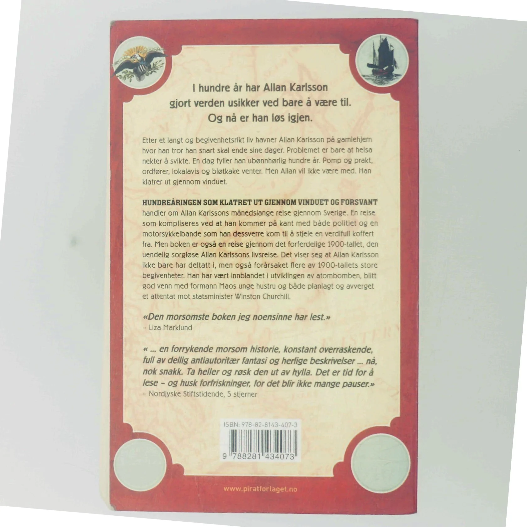 Hundreåringen som klatret ut gjennom vinduet og forsvant af Jonas Jonasson (Bog)