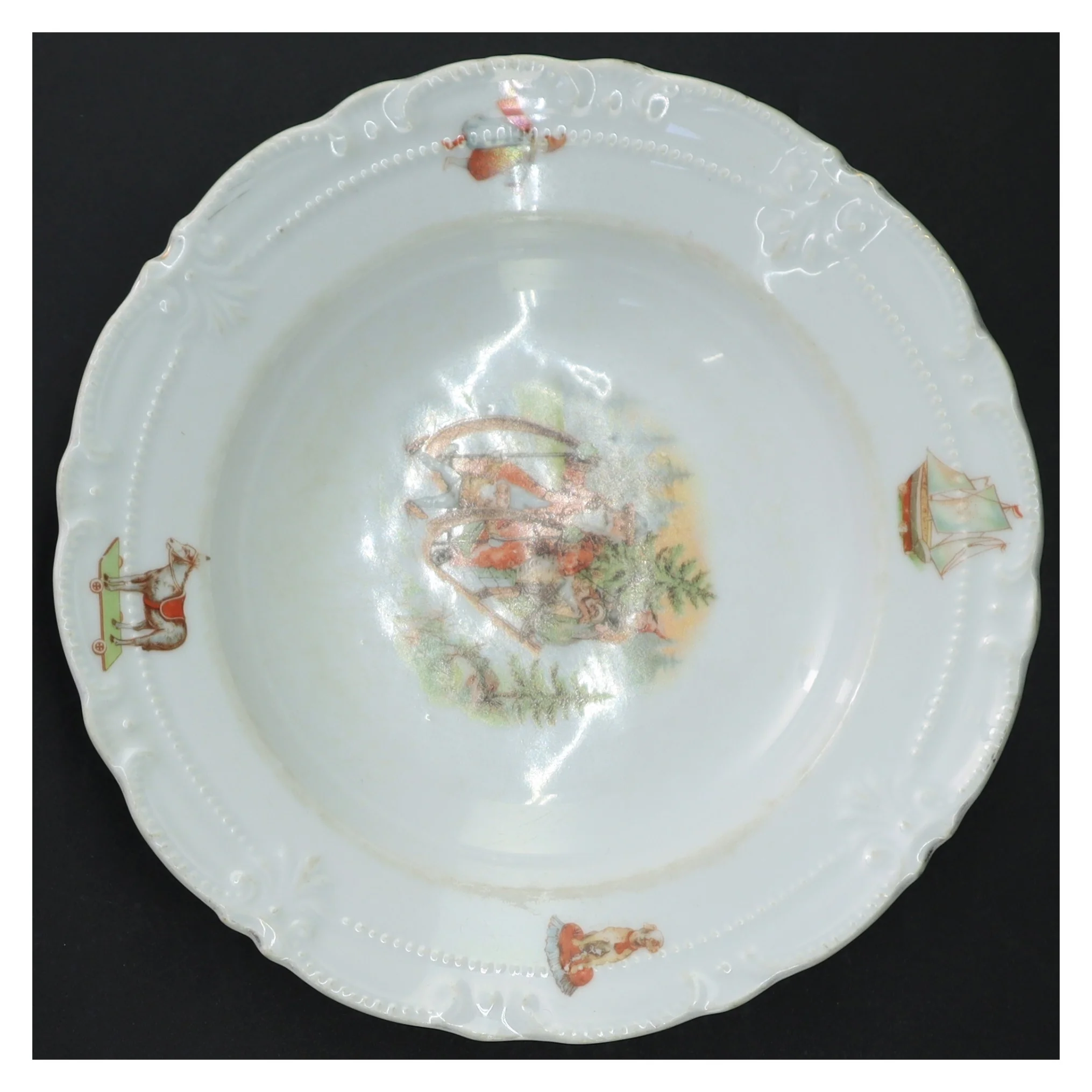 Barne …Antik porcelænstallerken (str. 20 cm)