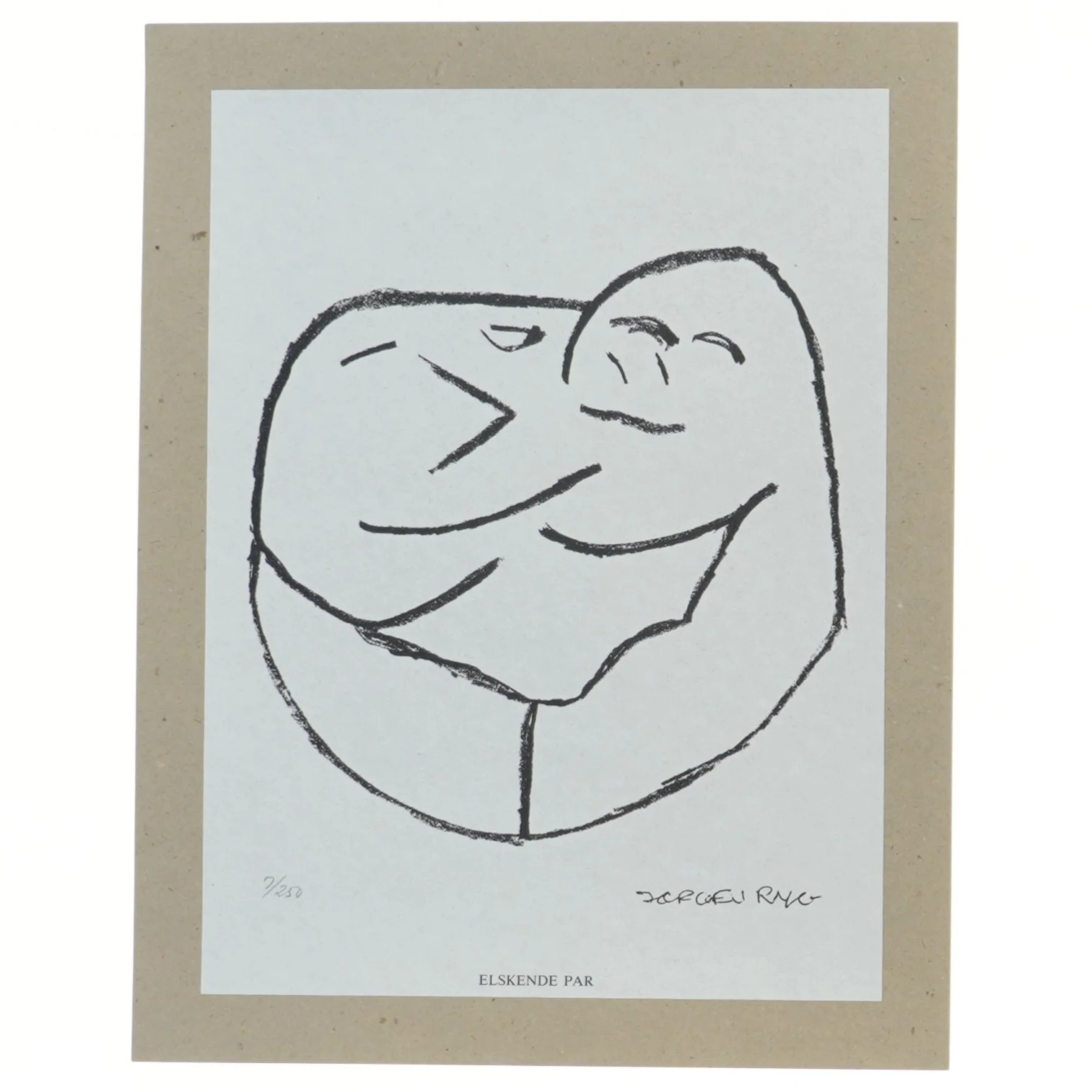 Sort-hvid kunsttryk af  Jørgen Ryg (str. 30,5x24 cm)