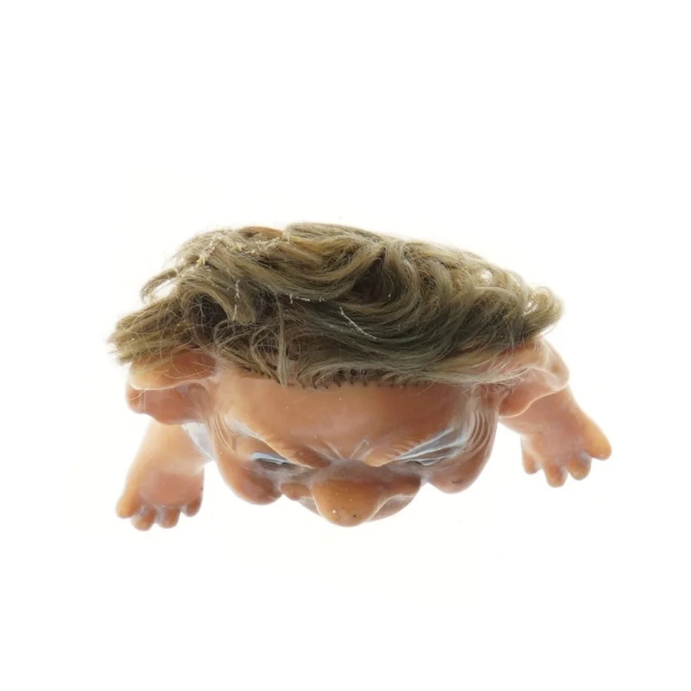 Vintage troldefigur med overalls (str. 18,5 cm)