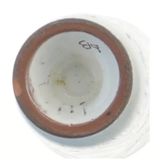 Keramisk vase med blomstermotiv (str. Ø 5 cm længde 12 cm)