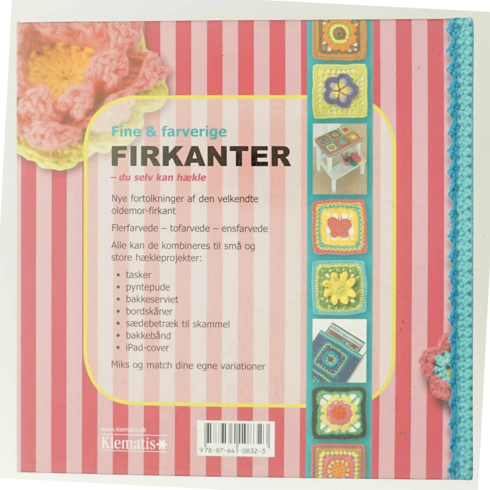 Fine & farverige firkanter - du selv kan hækle af Lisbet Lücke Larsen (Bog)