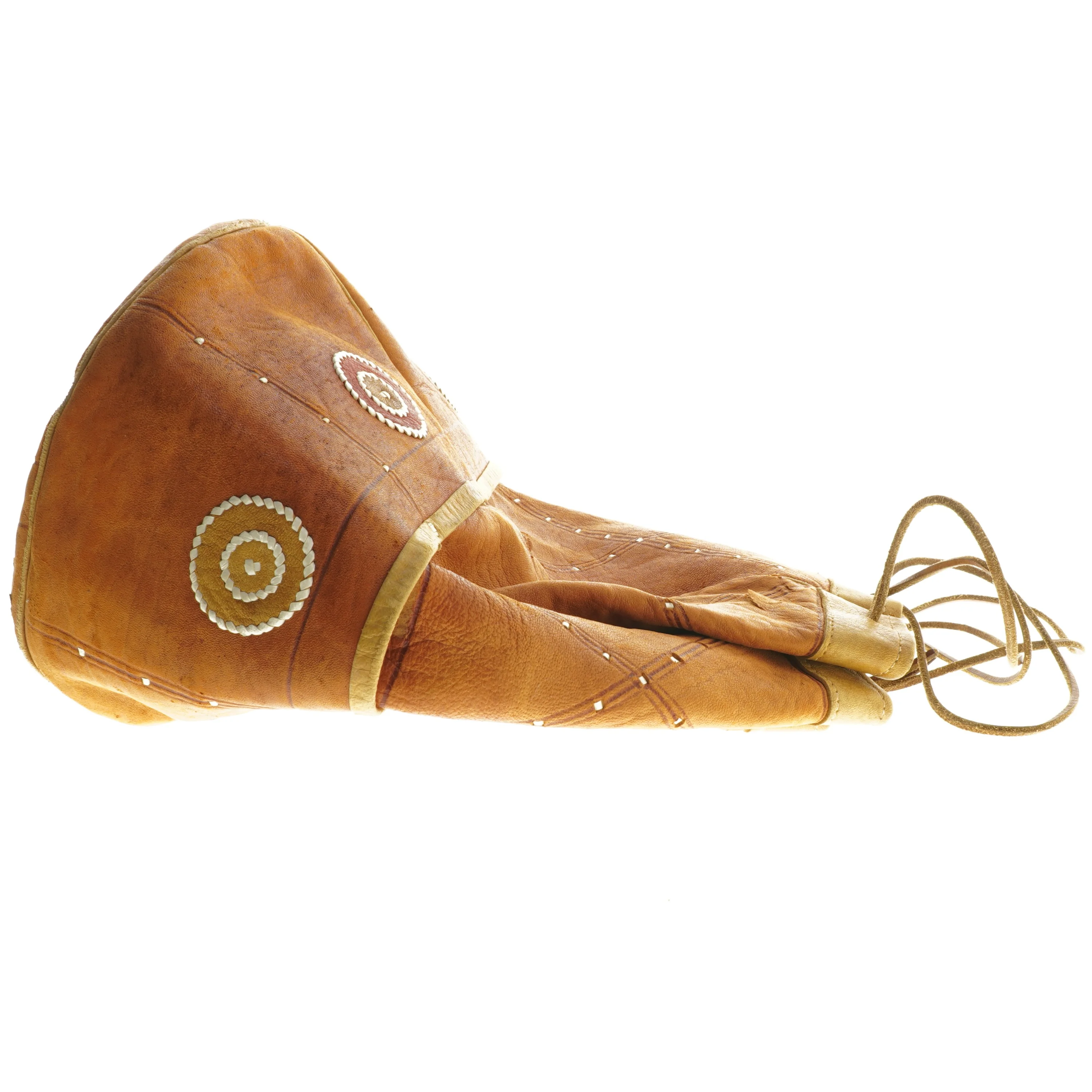 Dekorativ læderpose (str. Ø 22x31 cm)