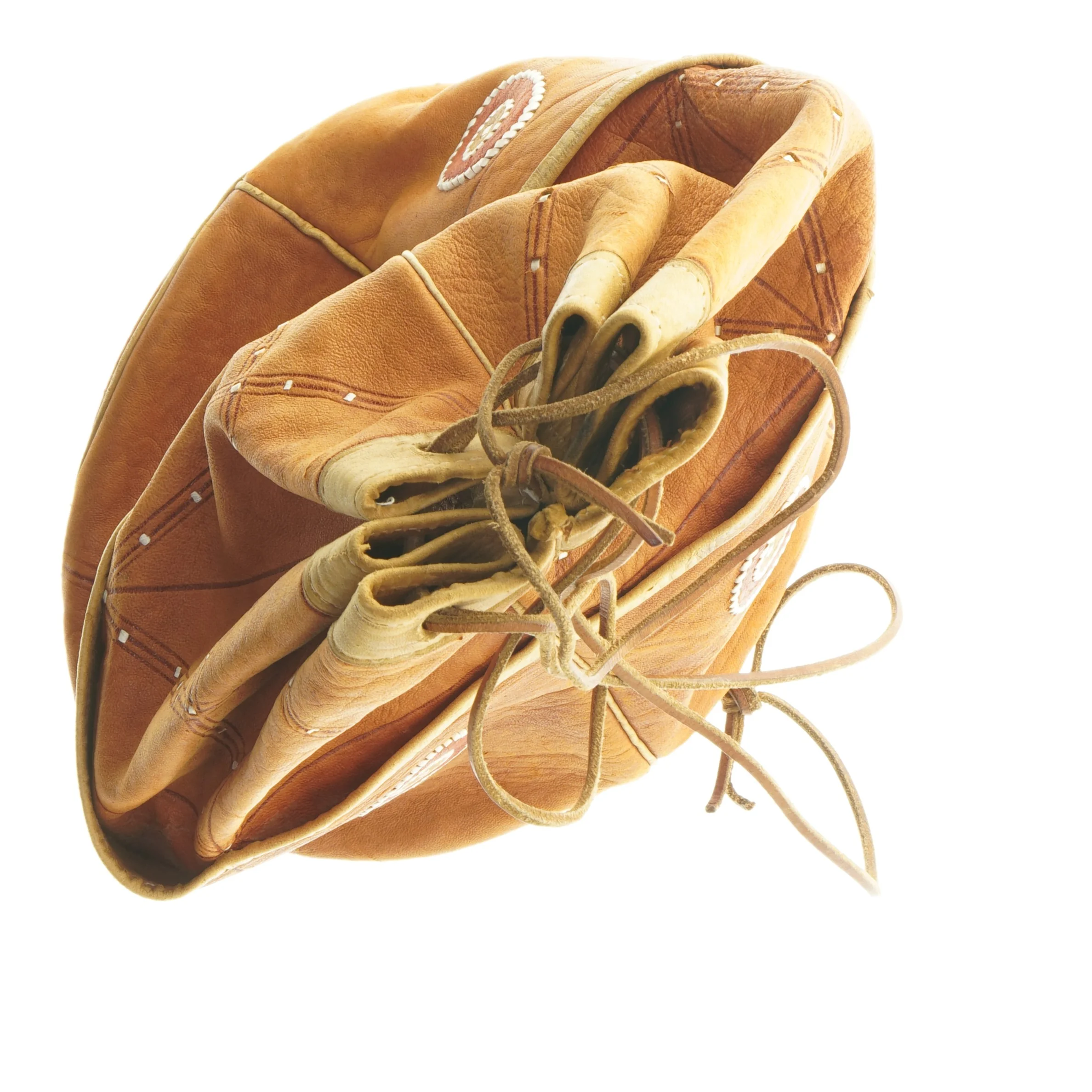 Dekorativ læderpose (str. Ø 22x31 cm)