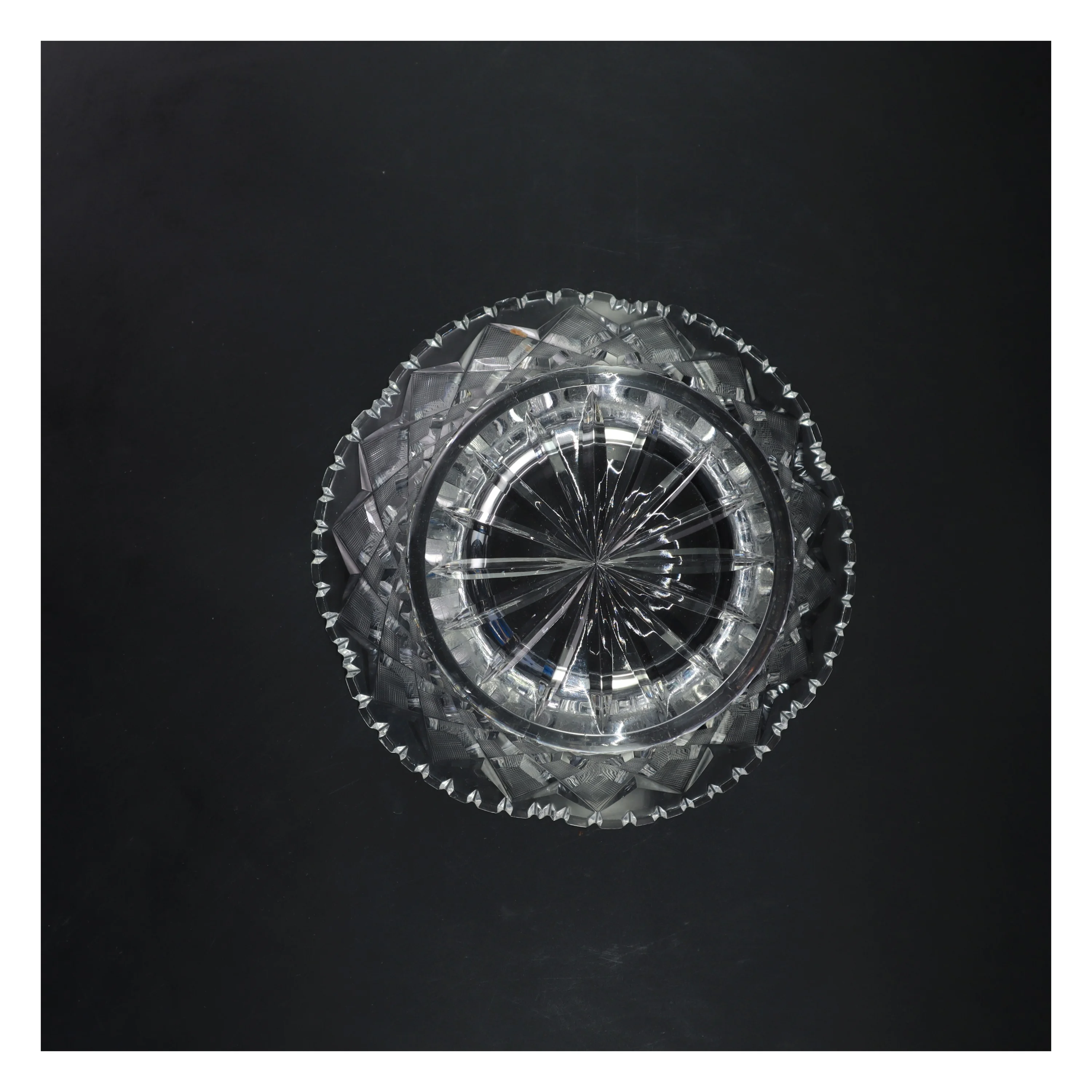 Glaskrukke med mønster (str. Ø 22 cm)