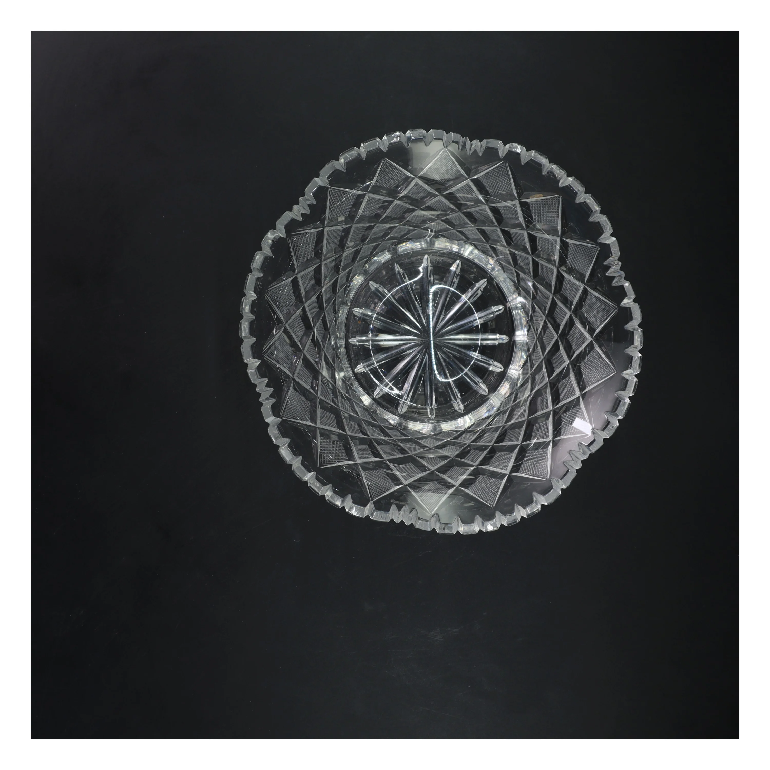 Glaskrukke med mønster (str. Ø 22 cm)