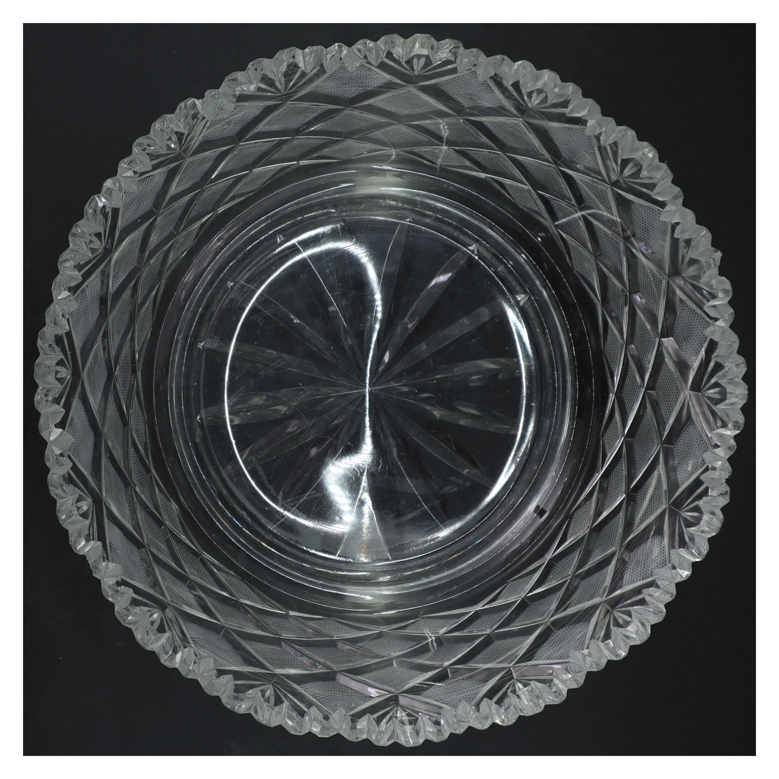 Glas skål med mønster (str. Ø 23 cm)