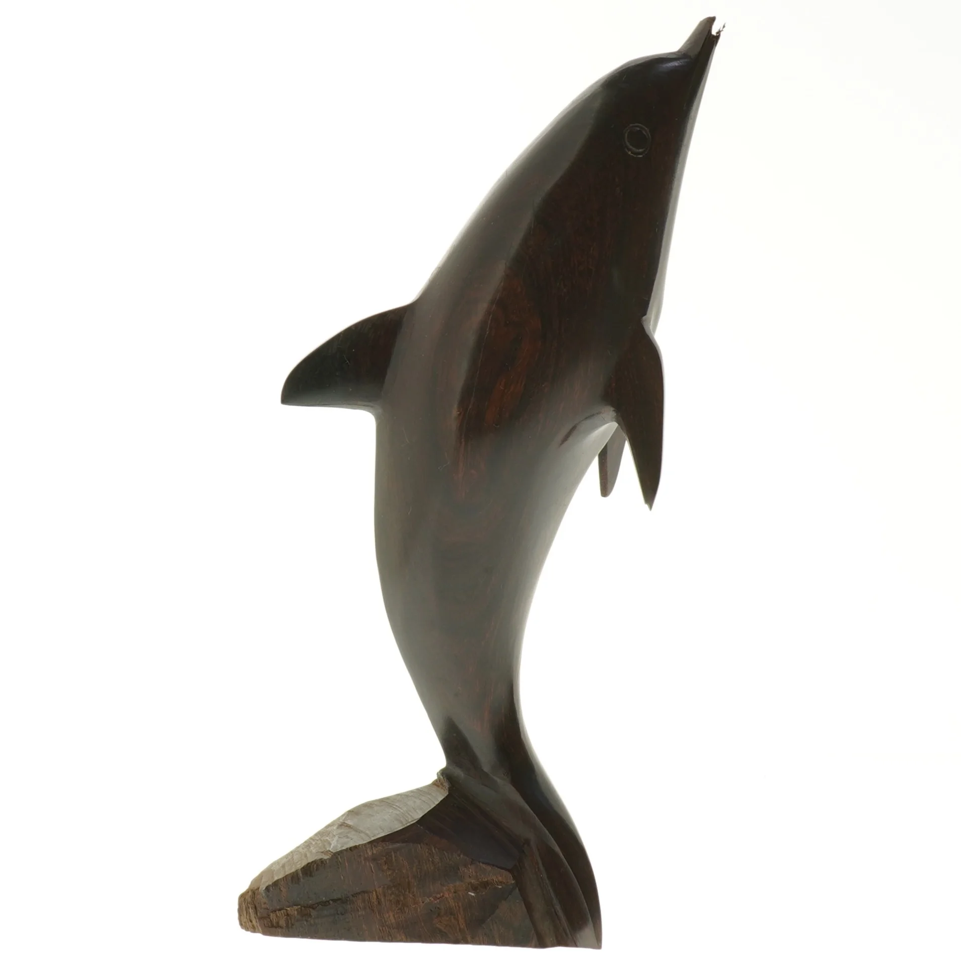 Trædelfin skulptur (str. 27 cm)