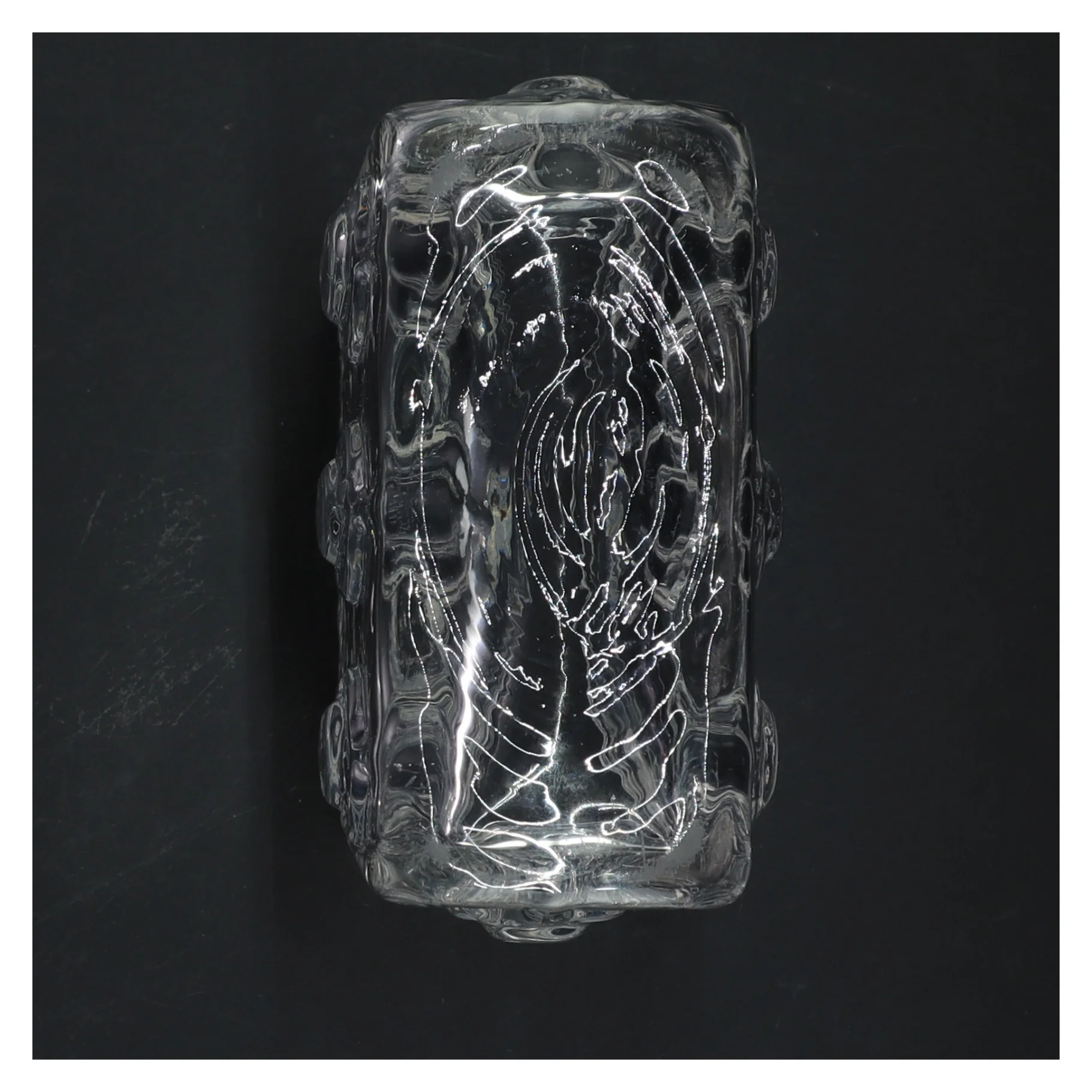 Flereformet glaskrukke (str. 13x14x6 cm)