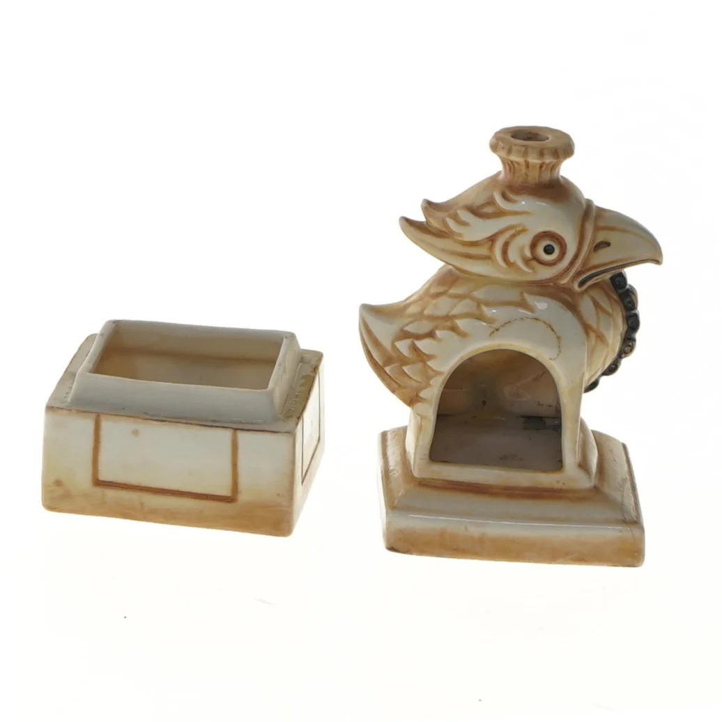 Figurine og beholder (str. 12 cm)