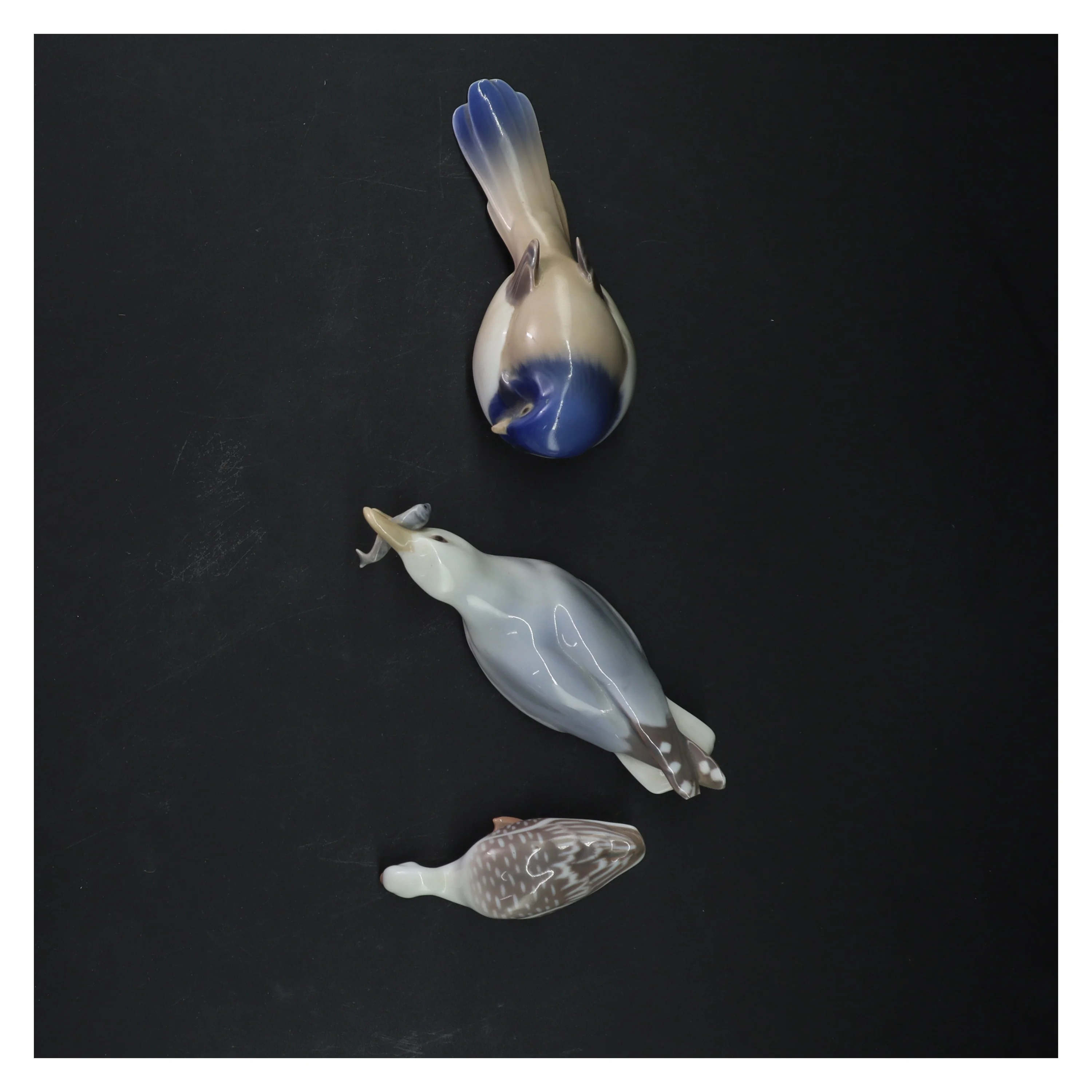 Porcelænsfuglefiguriner fra Bing Og Grøndal (str. 9-14 cm)