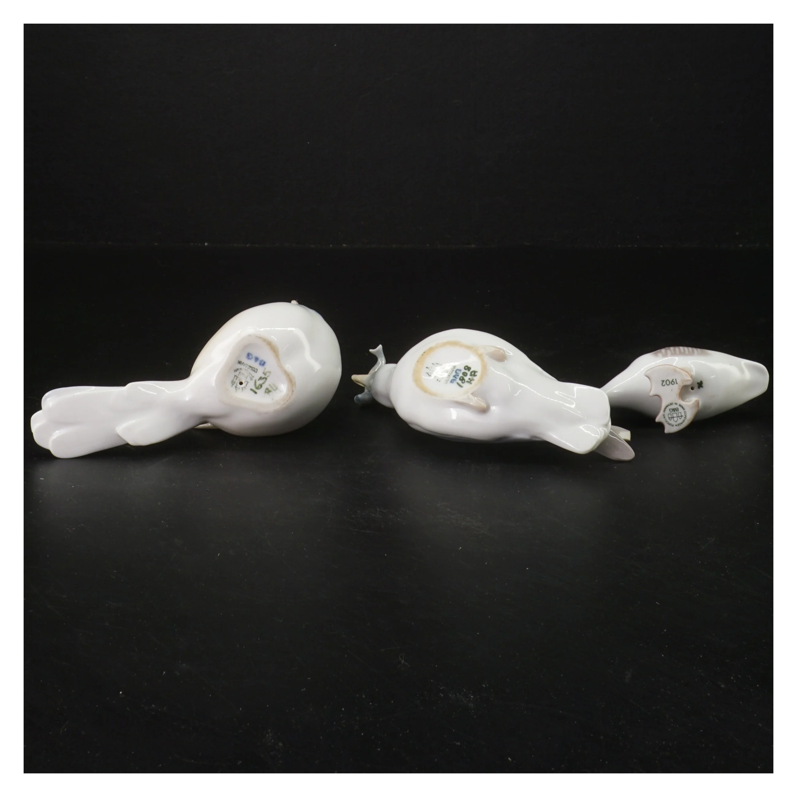 Porcelænsfuglefiguriner fra Bing Og Grøndal (str. 9-14 cm)