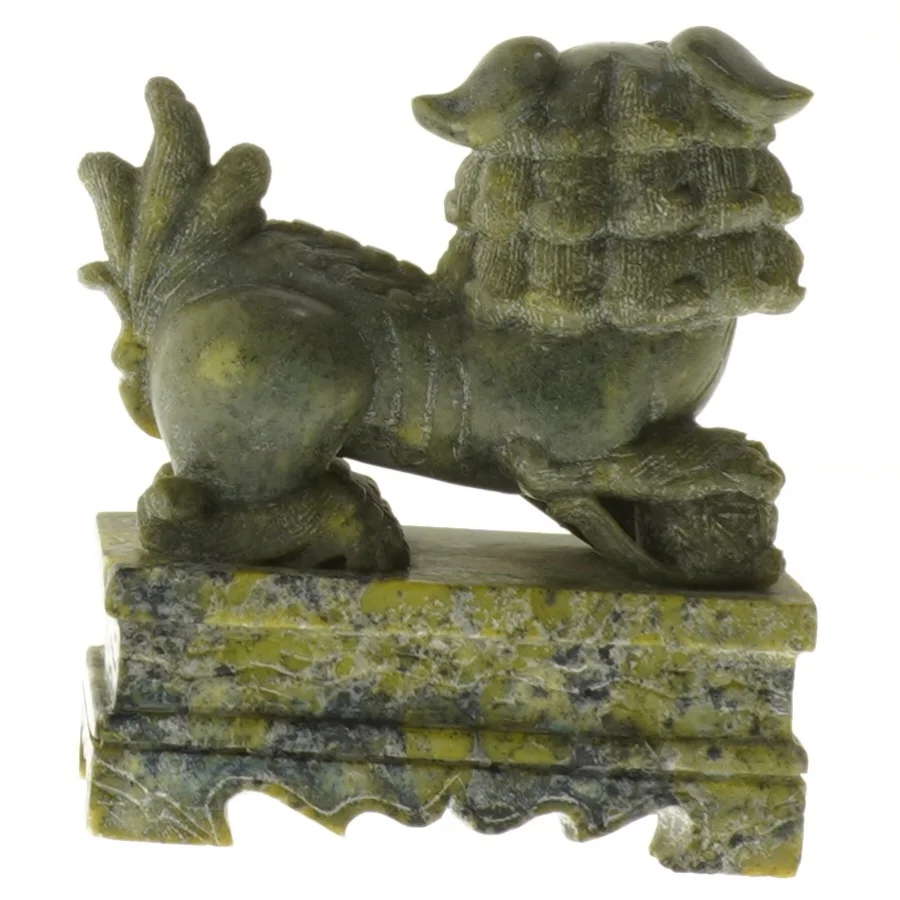 Stenfigur af kinesisk løve eller foo hund (str. 10,5 cm)