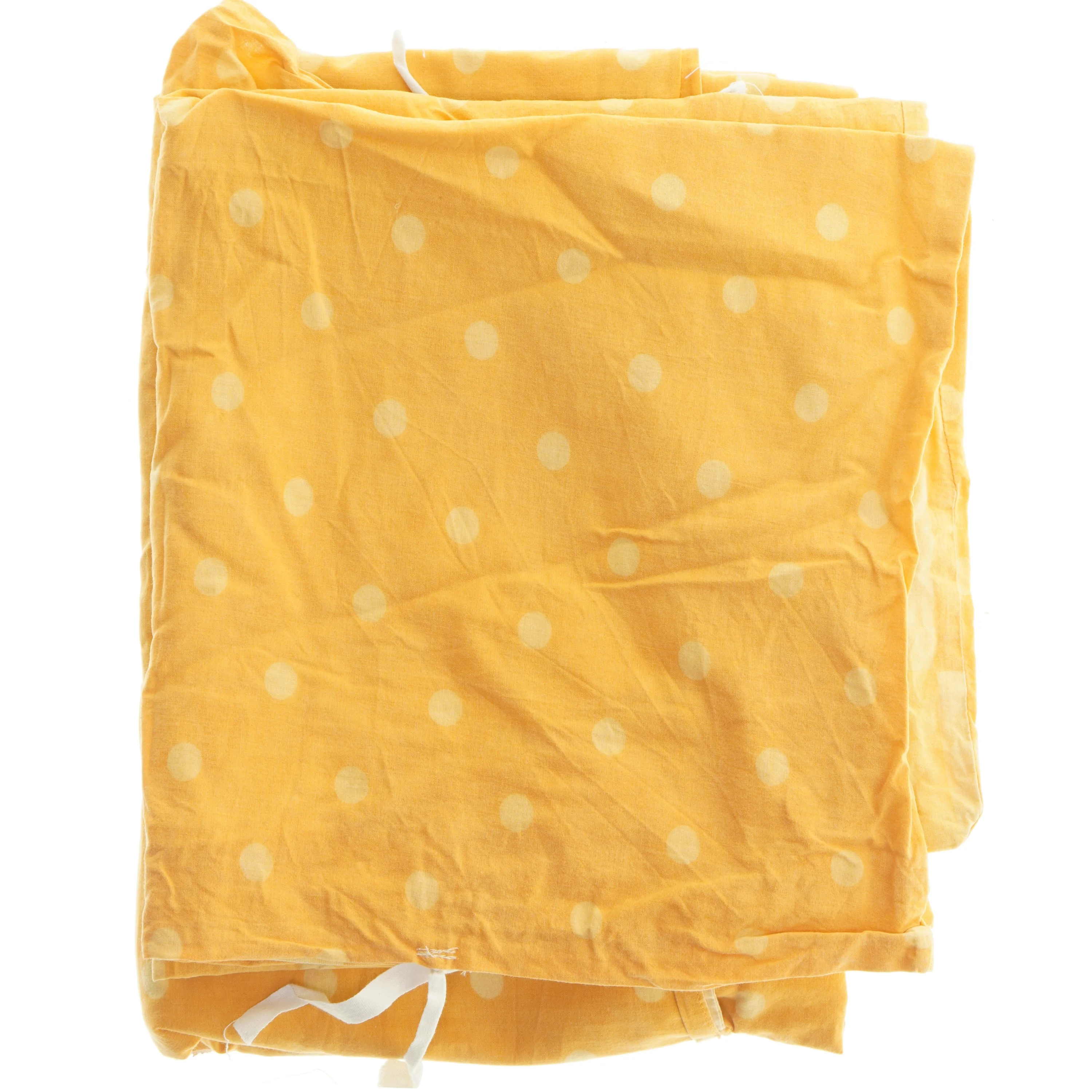 To Gul/orange sengesæt med prikker og tern (str. 133x185 og 58x57 cm)