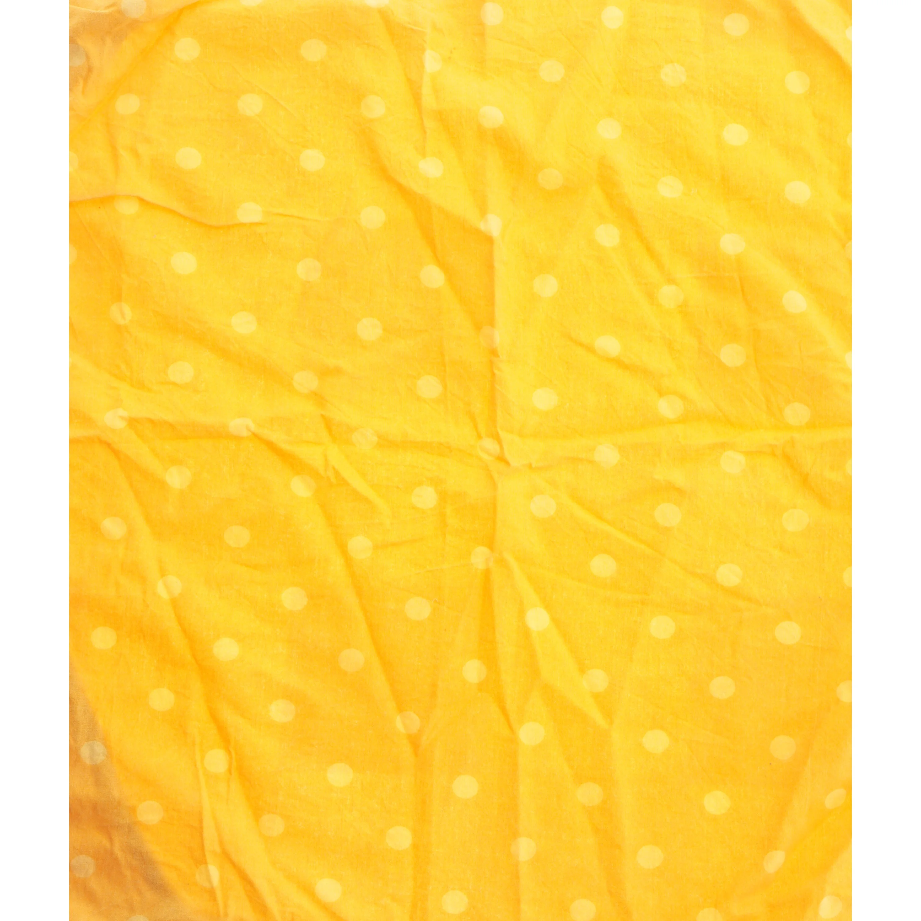 To Gul/orange sengesæt med prikker og tern (str. 133x185 og 58x57 cm)