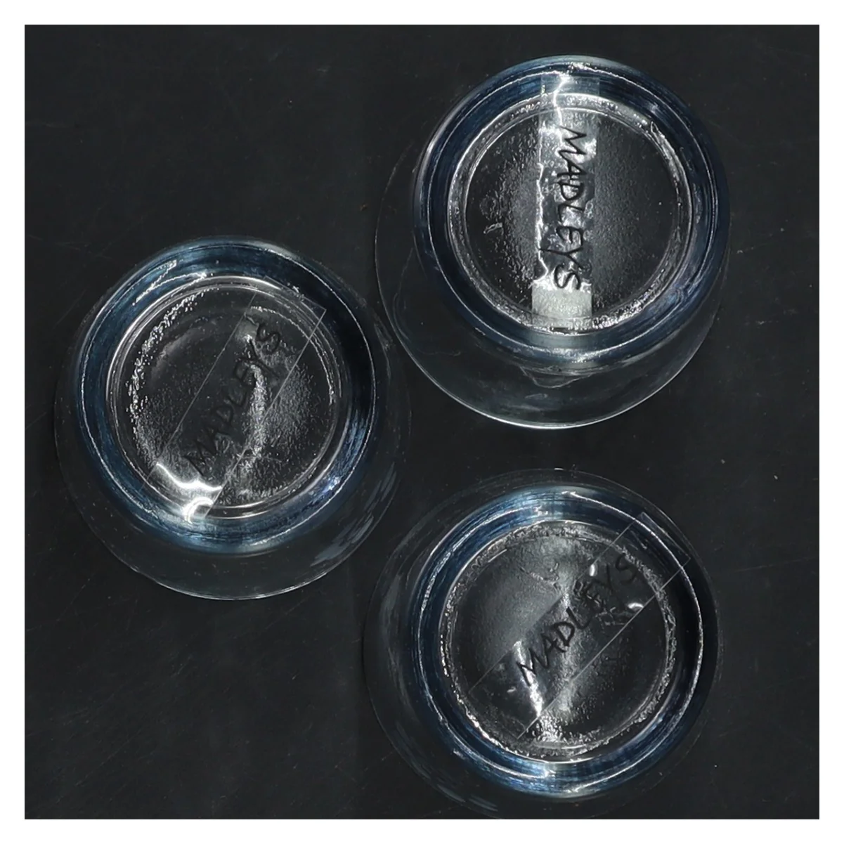 Glas med mønster fra Madleys (str. 6x6 cm)