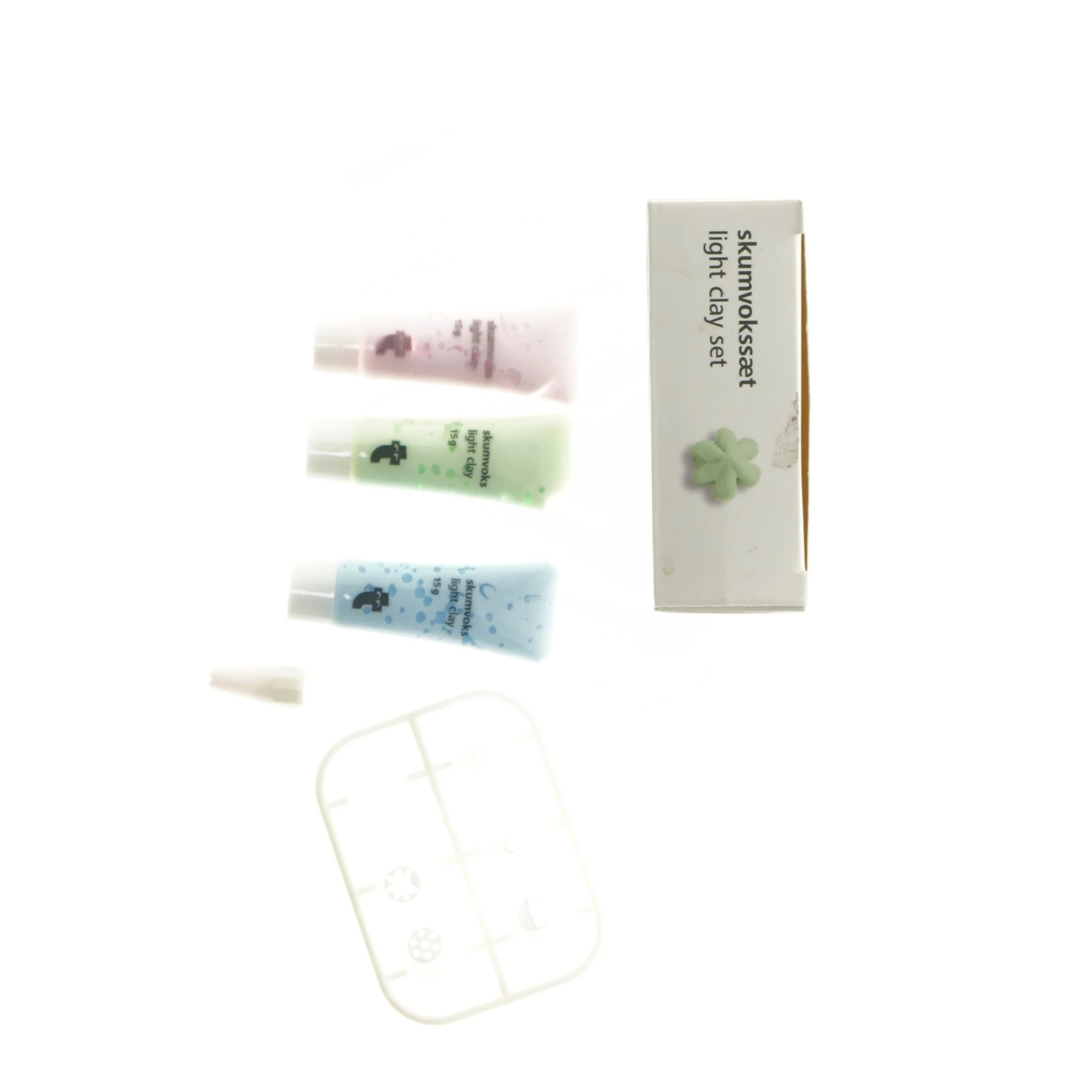 Light clay set med farver og dyser fra Tiger