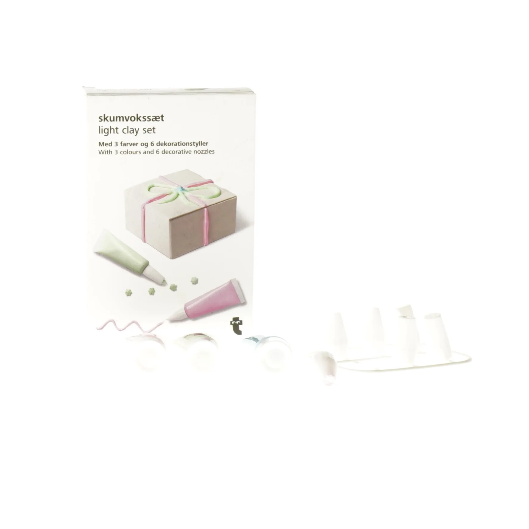 Light clay set med farver og dyser fra Tiger