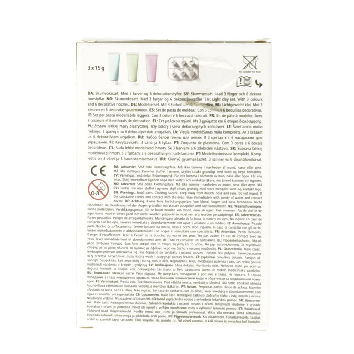 Light clay set med farver og dyser fra Tiger