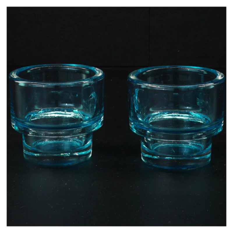 Blå/turtis  glasvasesæt (str. 7 x 8 cm)