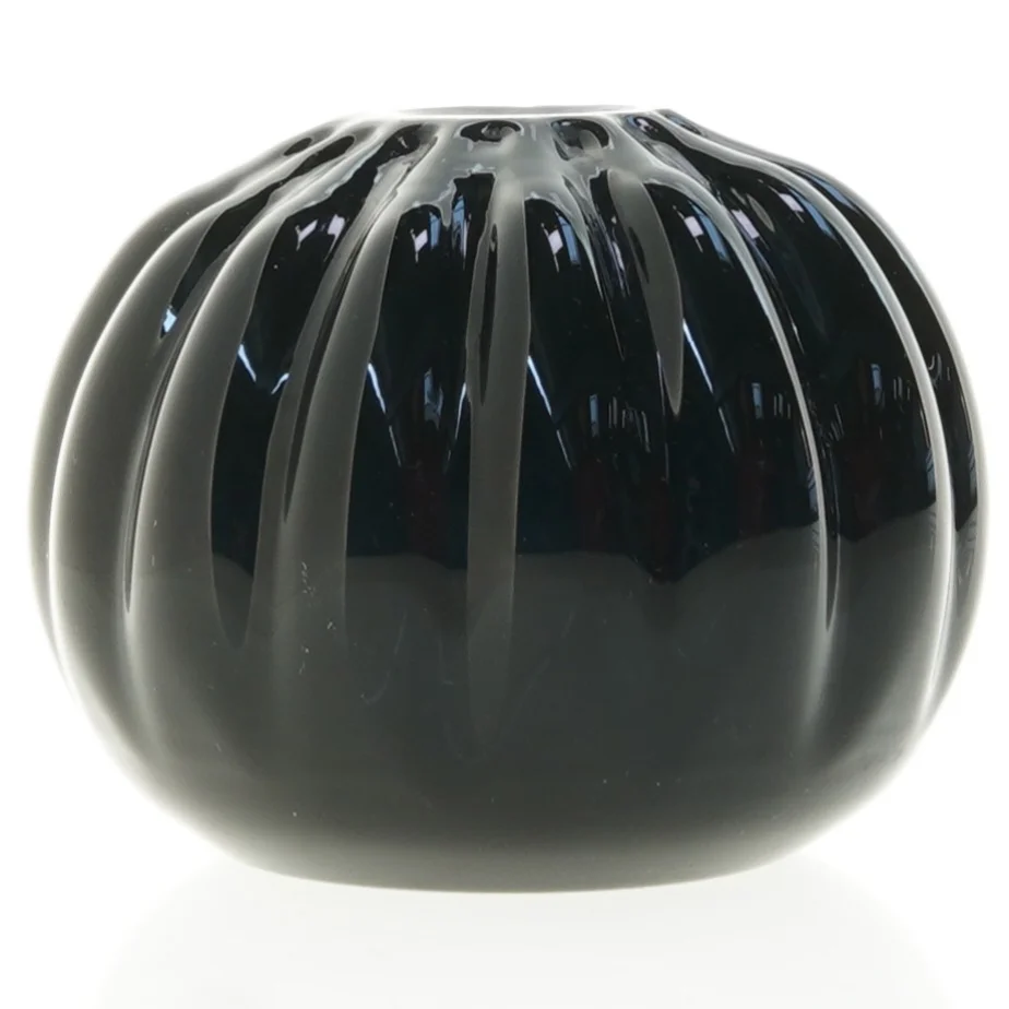Sort keramik vase (str. 13 x 10 cm)