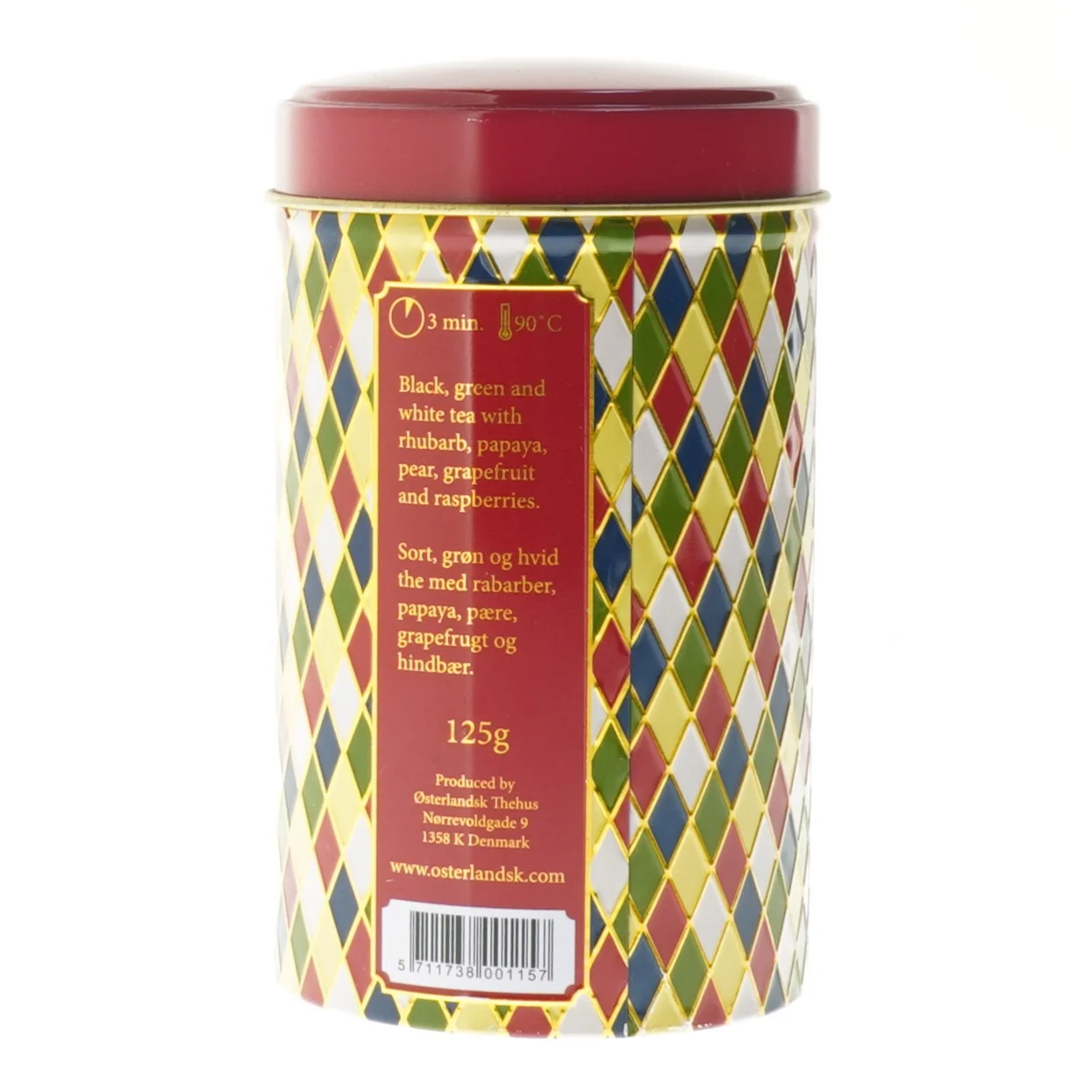 Østerlandsk Harlekin Tea dåse fra Østerlandsk (str. Ø 8,5 cm længde 14,5 cm)