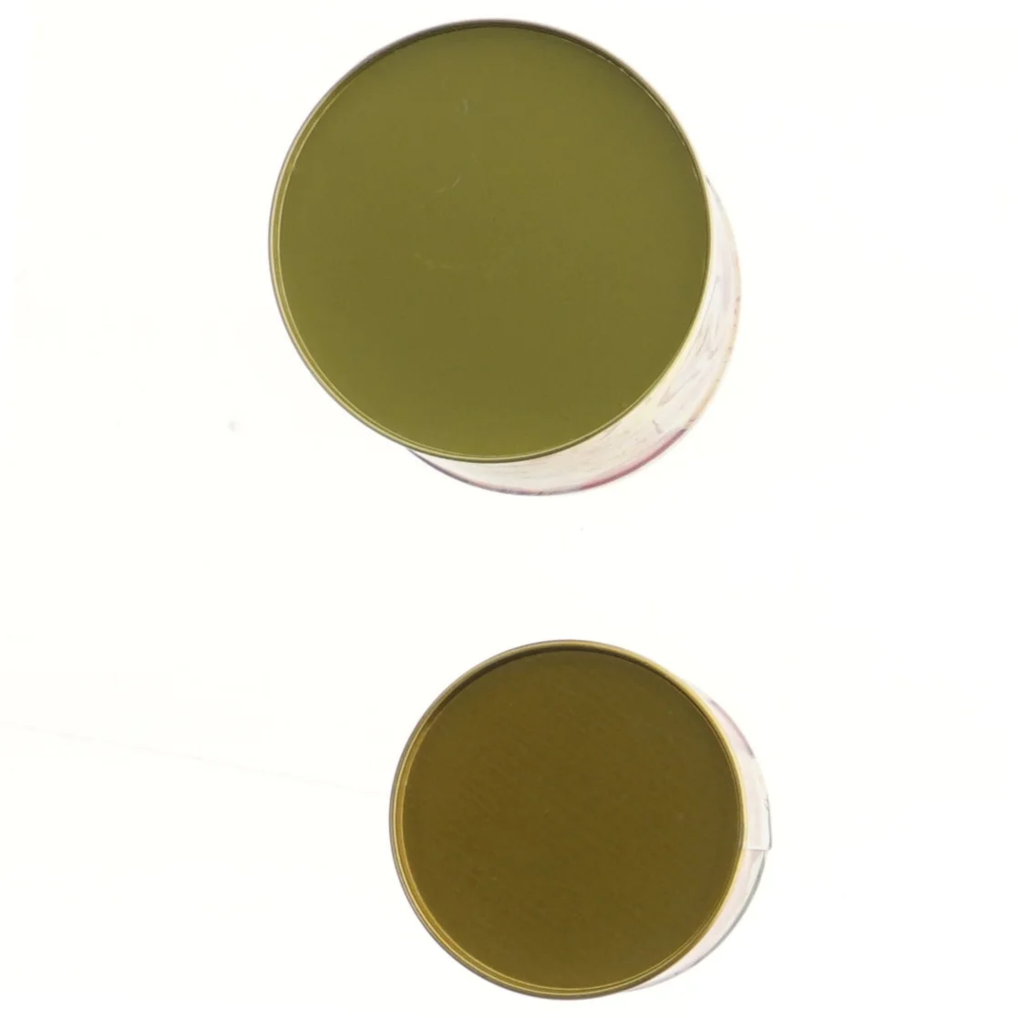 Sæt af dekorerede metalbeholdere (str. Ø 9,5x13 og Ø 8x10 cm)