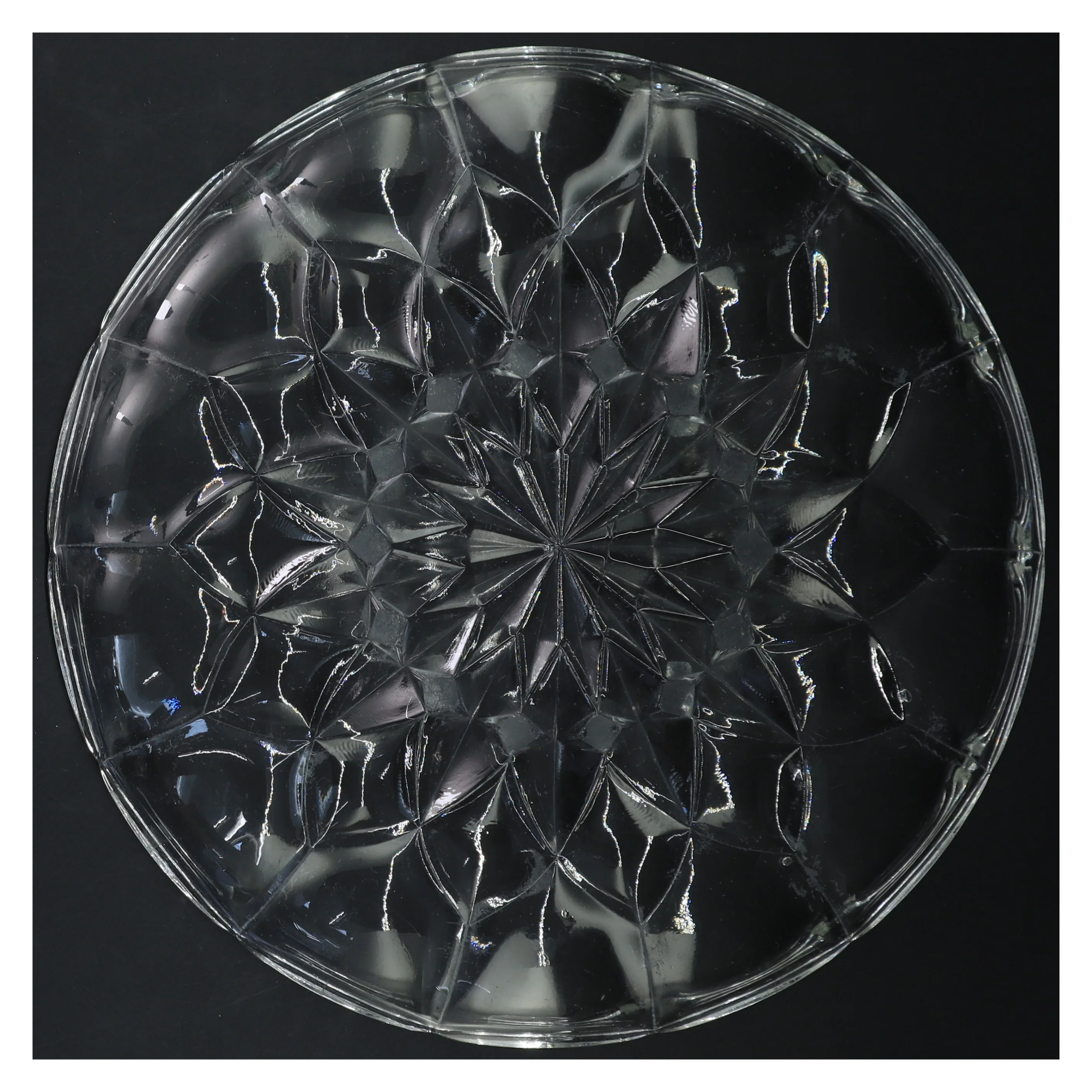 Glasfad med mønster (str. Ø 29 cm)