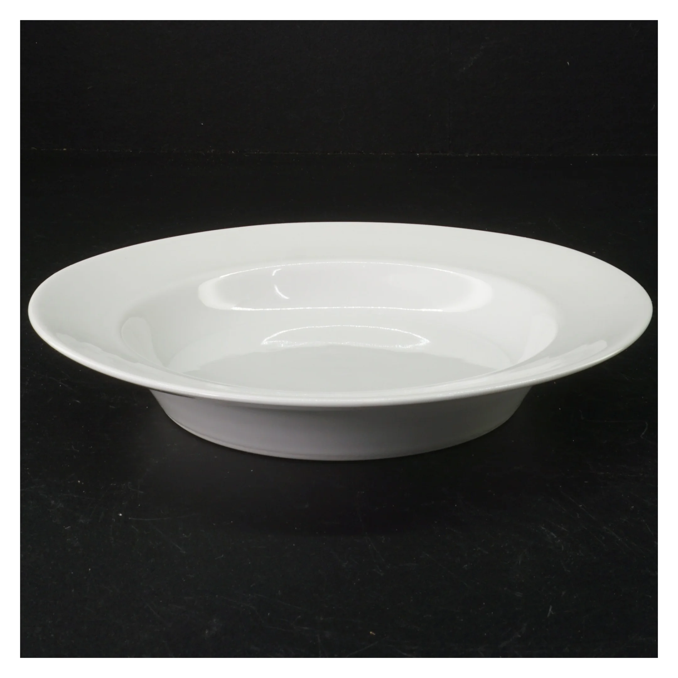 Hvide middagstallerkener, 5 stk, dybe (str. 22 x 3 cm)