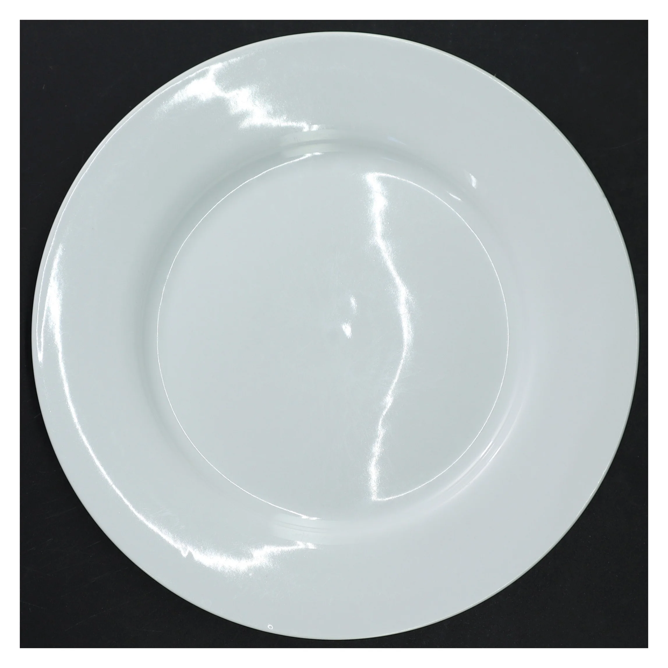 Hvide porcelænsmiddagstallerkner, 4 stk (str. 23 x 3 cm)