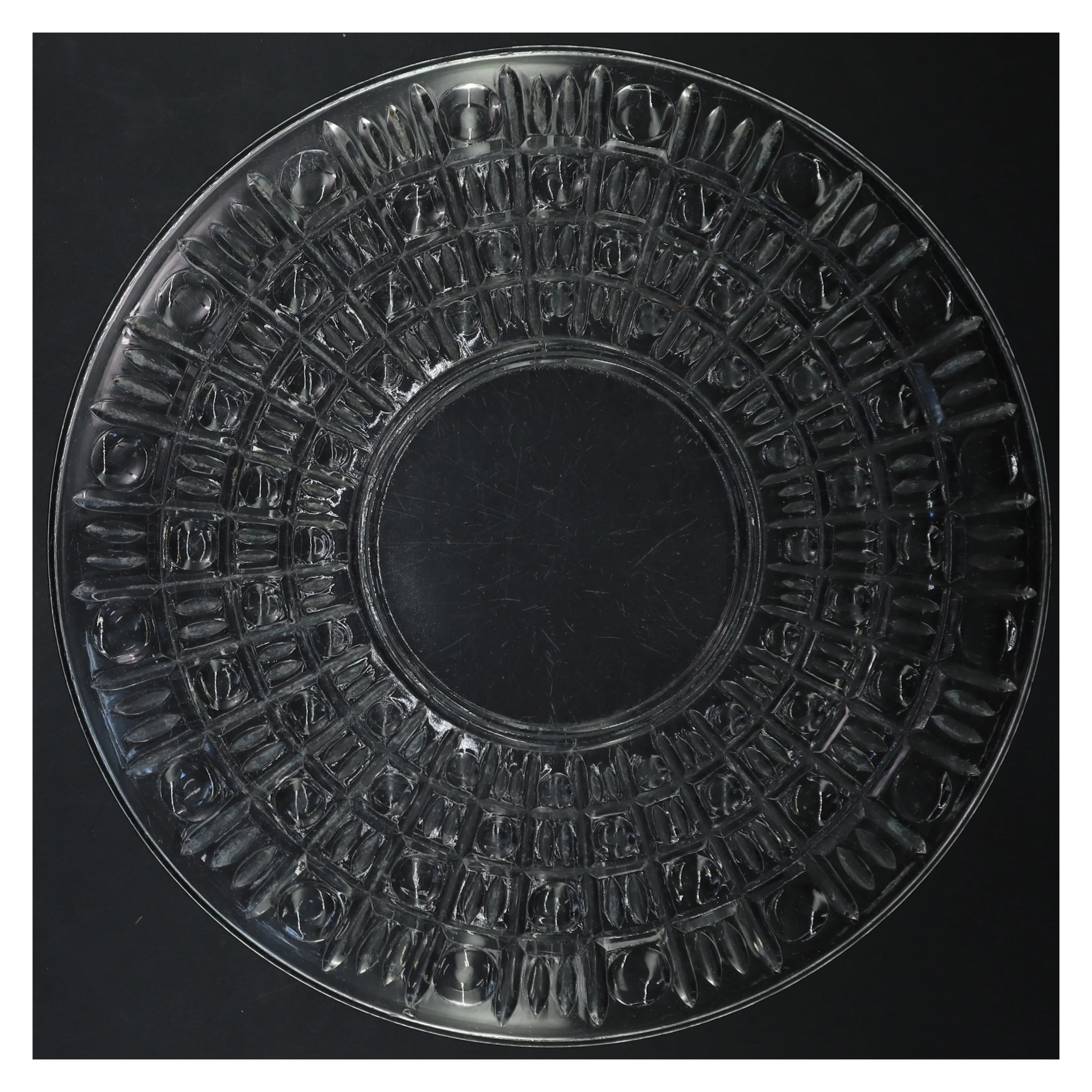 Glasfad med mønster (str. Ø 29 cm)