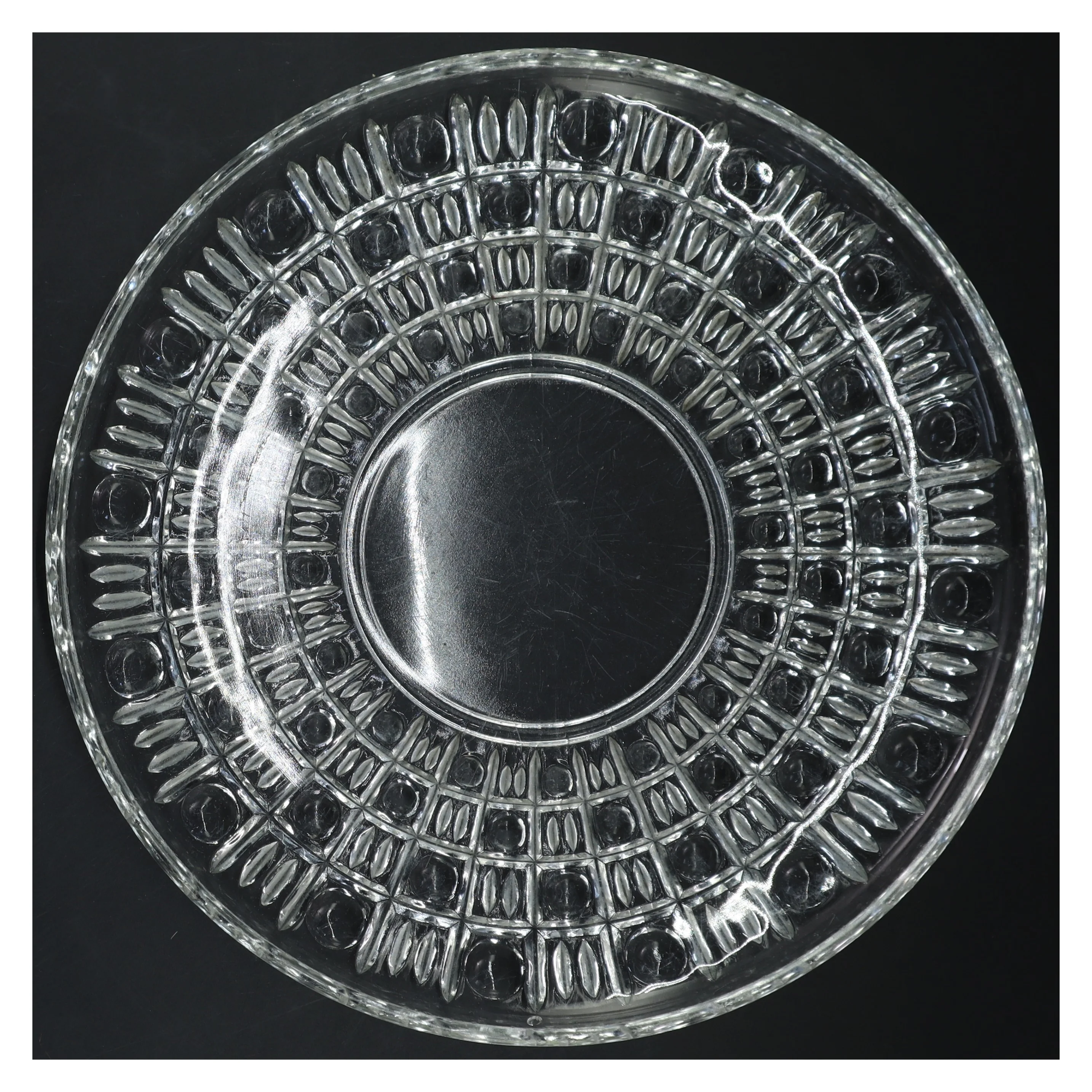 Glasfad med mønster (str. Ø 29 cm)