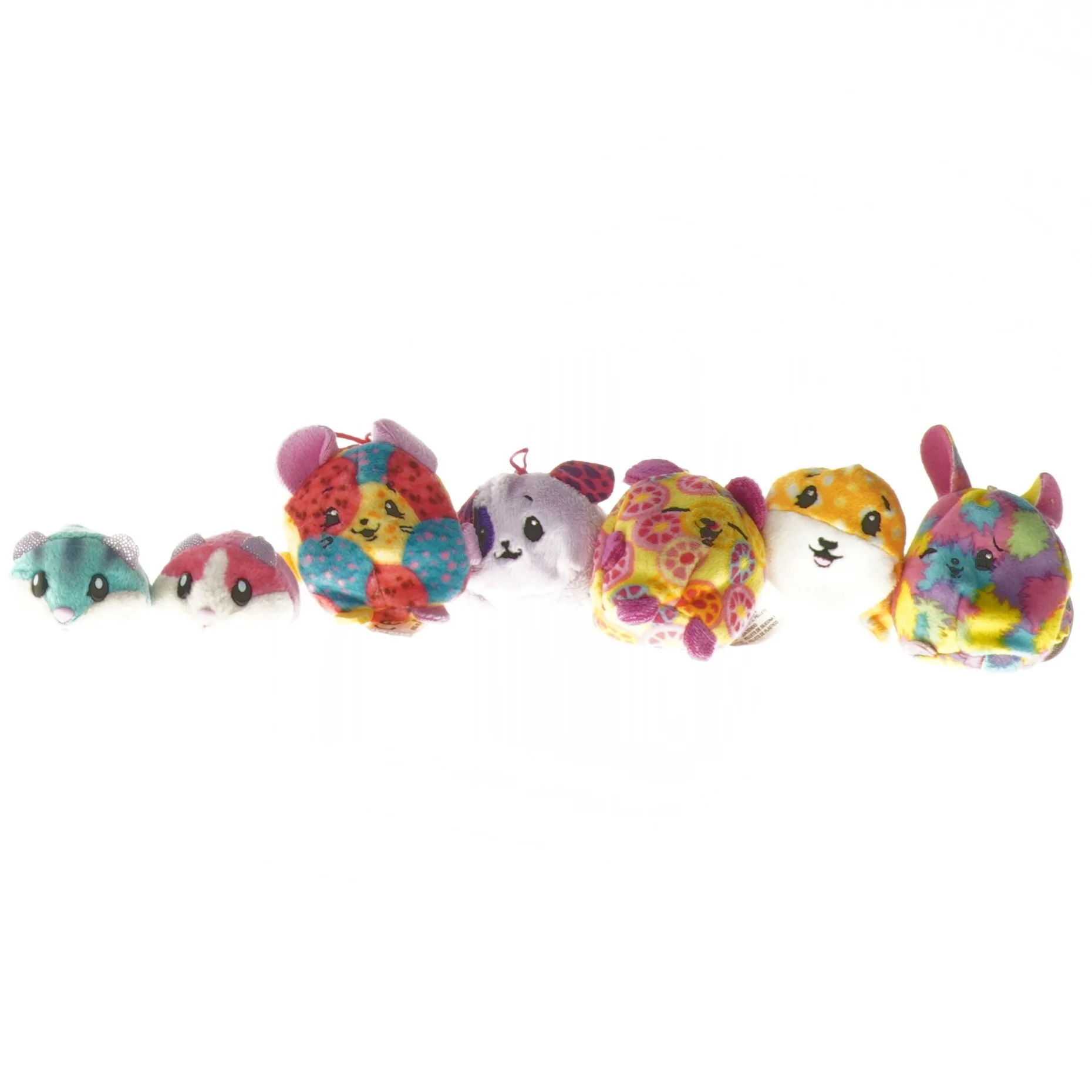 Sæt med farverige tøjdyr (str. 5 cm)