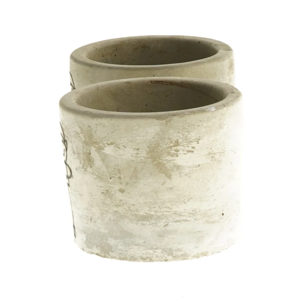 Beton fyrfadslys holdere med hjerte design (str. Ø 7,5x6 cm)