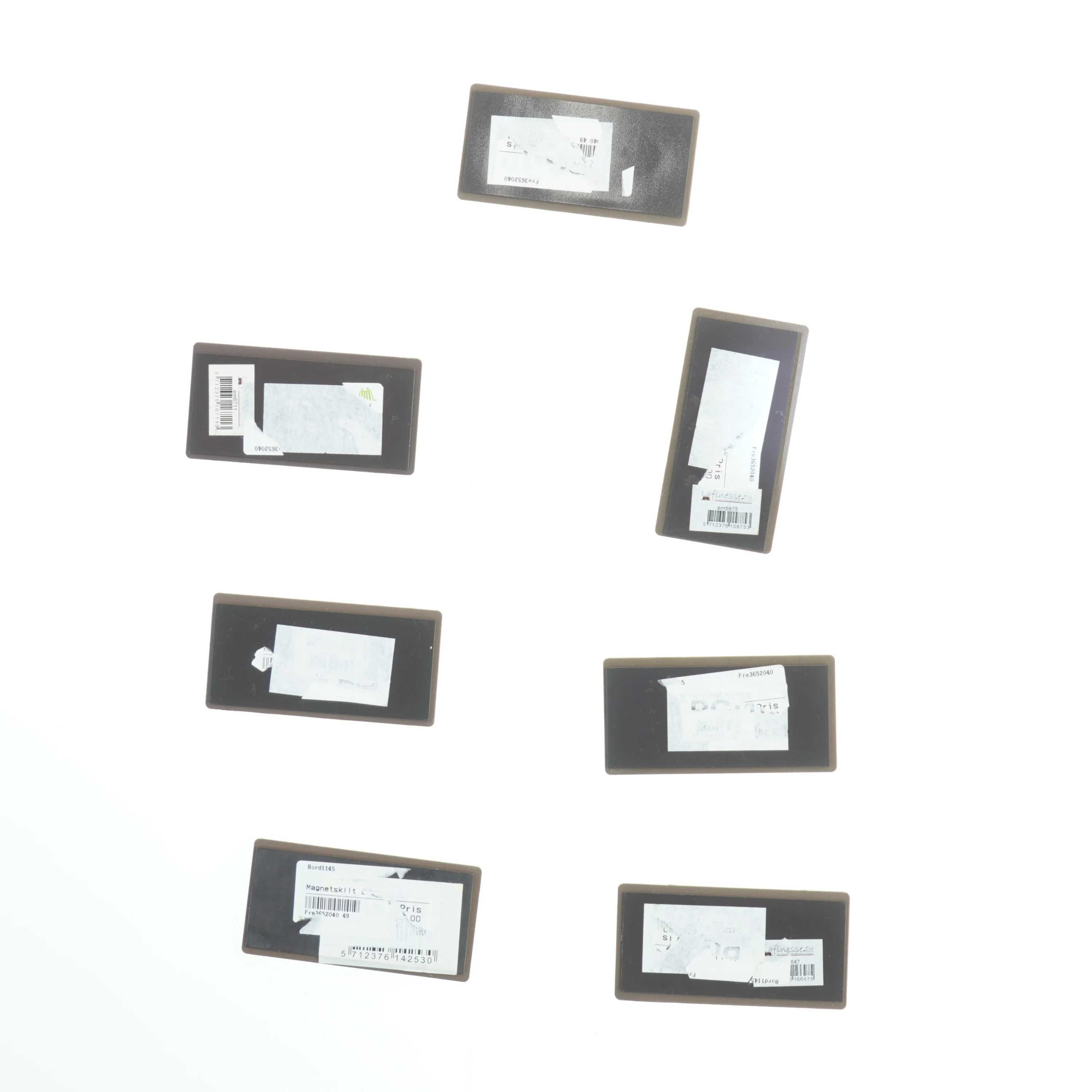 7 Metalskilte med magnet med citater (str. 10x5 cm)