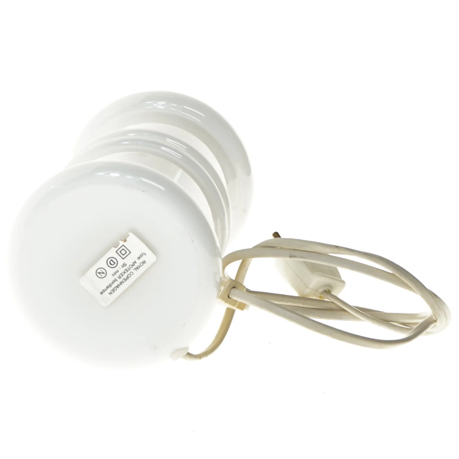 Hvid bordlampe fra Royal Copenhagen (str. 27 cm)