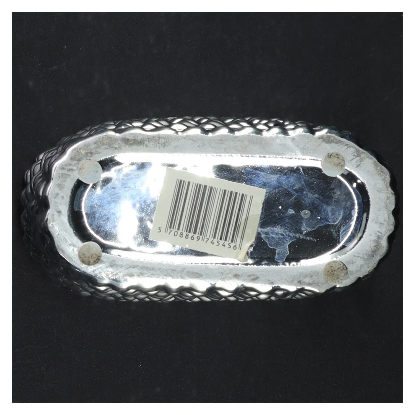 Lille sølvfarvet krukke (str. 14 x 7 cm)