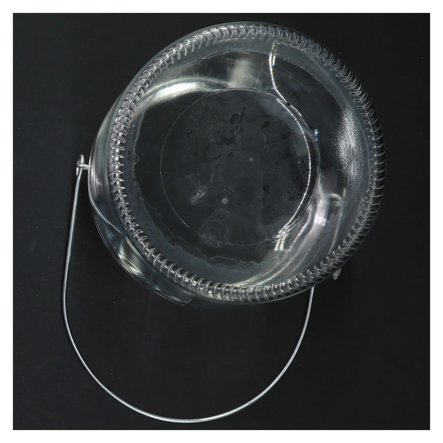 Glaslysestage/lanterne med hank (str. 11 cm)