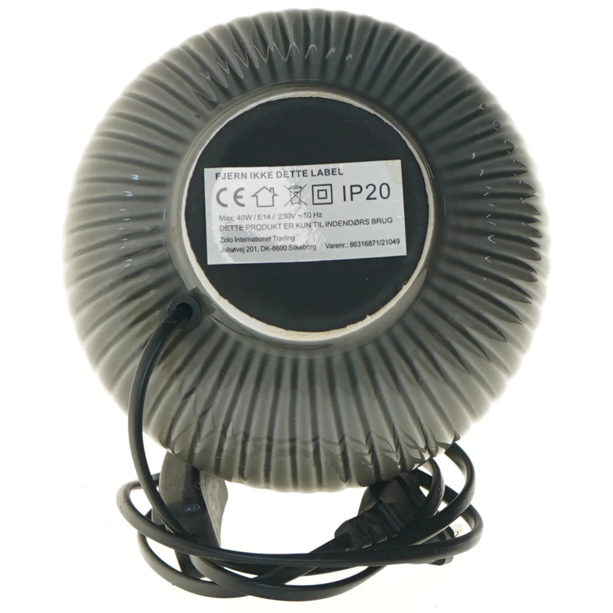 Bordlampe med skærm (str. Ø 16 cm)